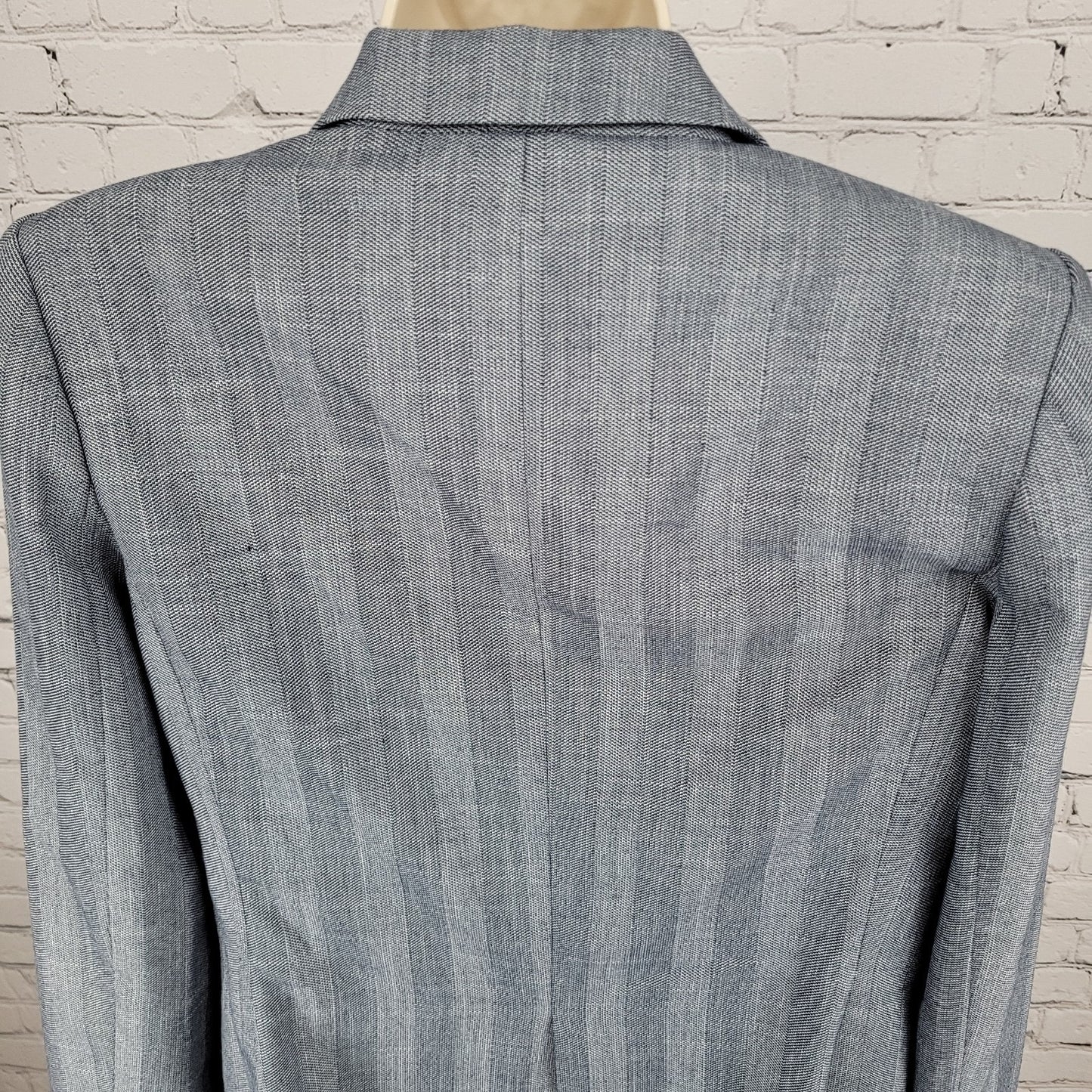 Tommy Hilfiger Blue Herringbone 1 Button Notch Vented Blazer Jacket Size 10