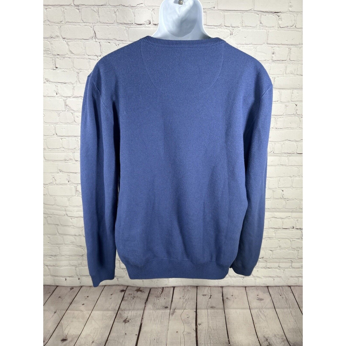 Jos A Bank Traveler Travel Tech Blue Sweater Merino Wool Blend Pullover XXL