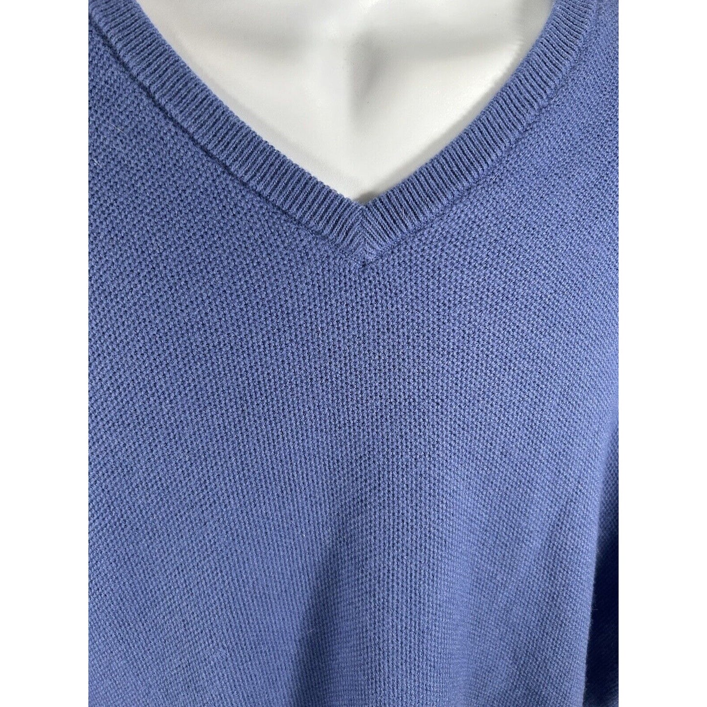 Jos A Bank Traveler Travel Tech Blue Sweater Merino Wool Blend Pullover XXL