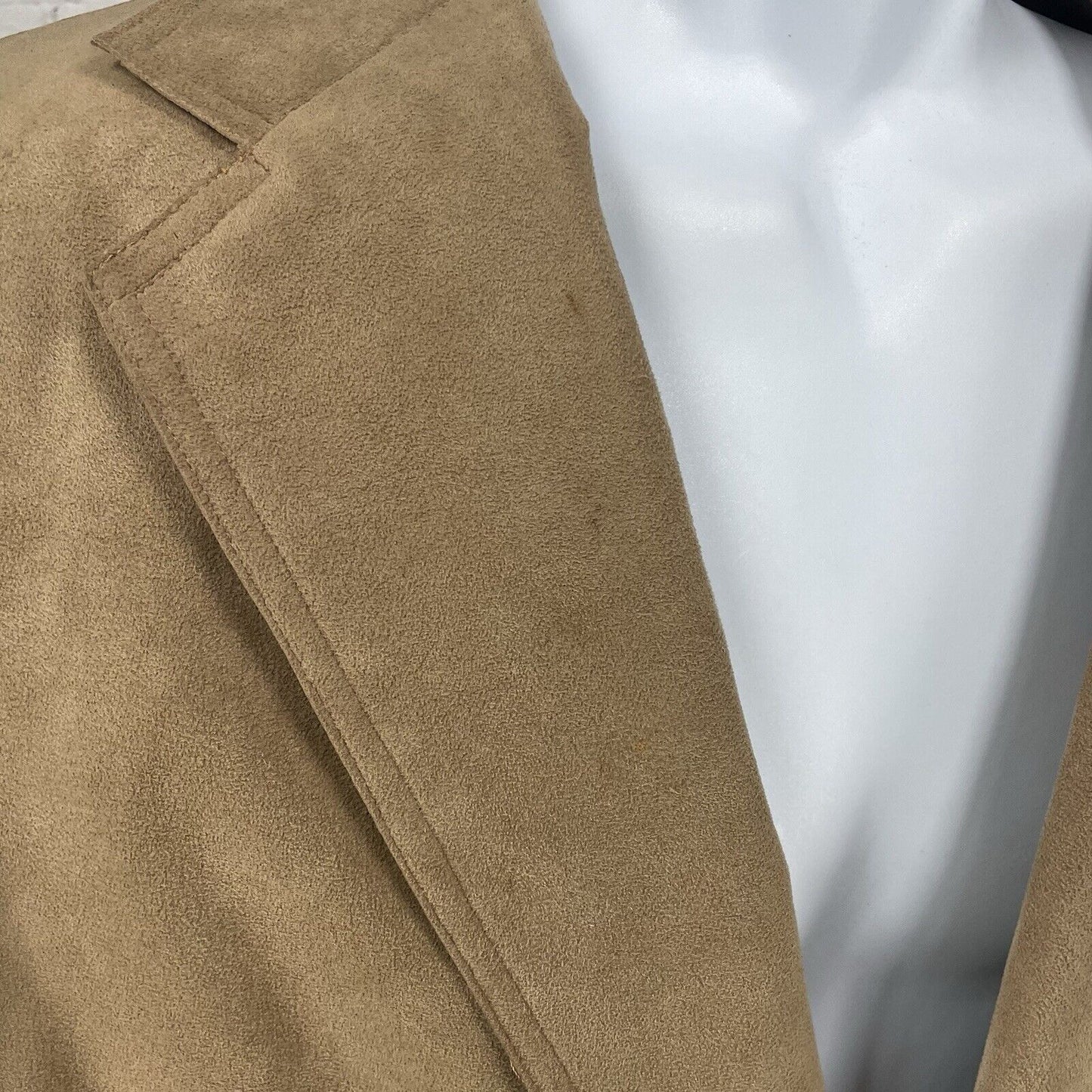 M K Loo Brown Suede Like Handmade Custom Tailor 2 Button Blazer Jacket Size 38