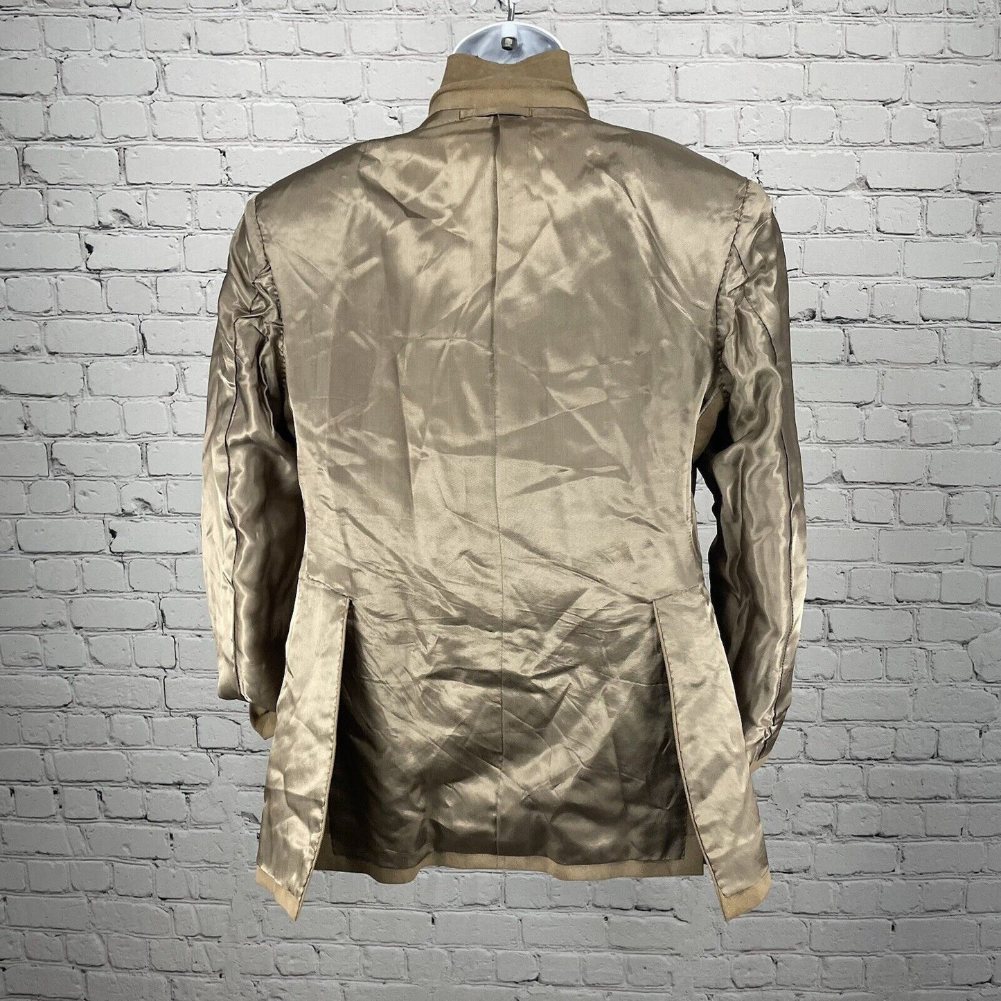 M K Loo Brown Suede Like Handmade Custom Tailor 2 Button Blazer Jacket Size 38