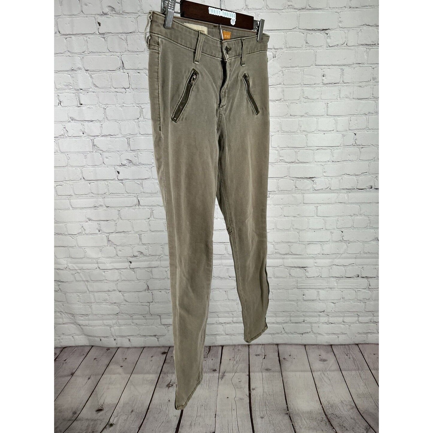 Pilcro and The Letterpress Gray Ankle Zip Pockets Women’s Skinny Jeans (27 x 29)
