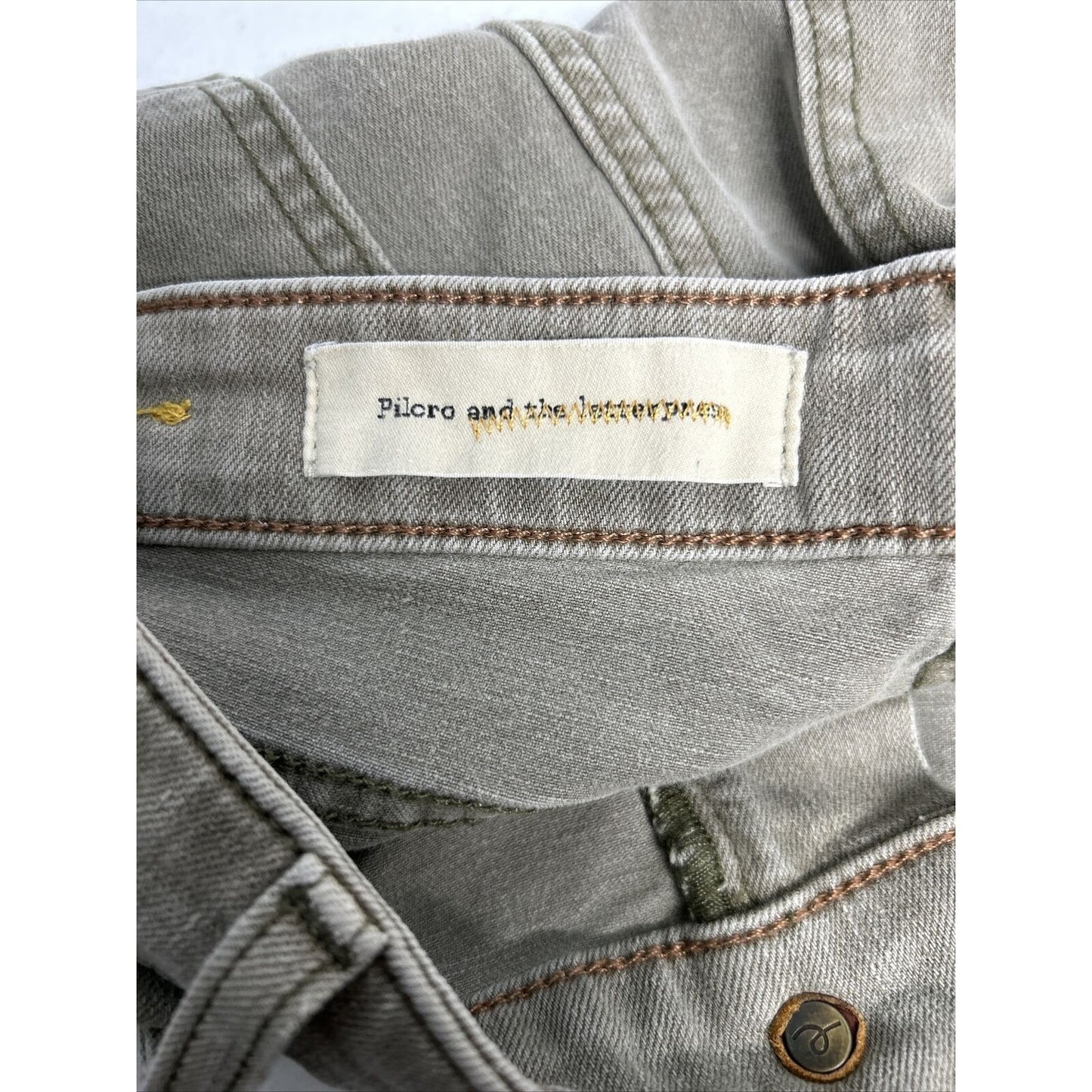 Pilcro and The Letterpress Gray Ankle Zip Pockets Women’s Skinny Jeans (27 x 29)