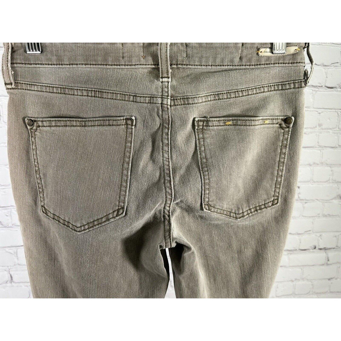 Pilcro and The Letterpress Gray Ankle Zip Pockets Women’s Skinny Jeans (27 x 29)