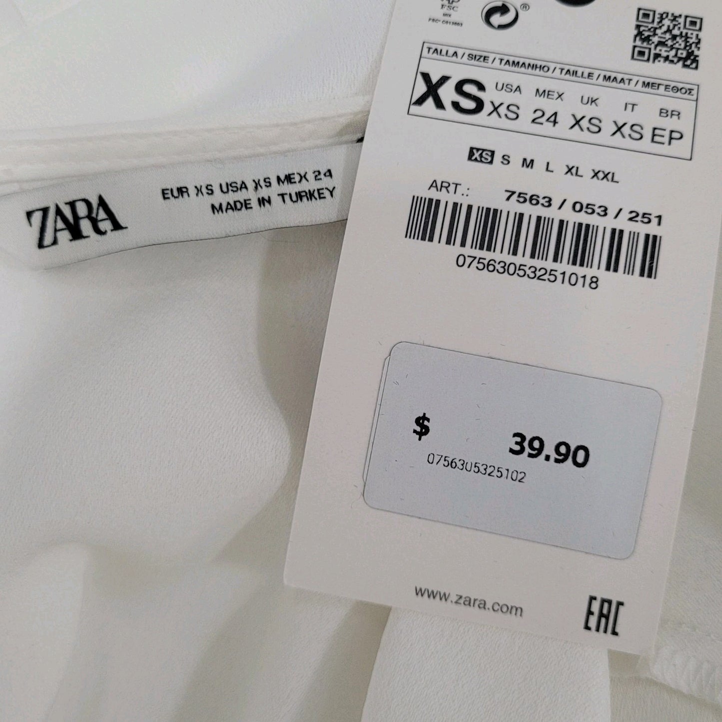 NWD Zara White Semi Sheer Lightweight Pleated Short Sleeve Top Blouse Size XS