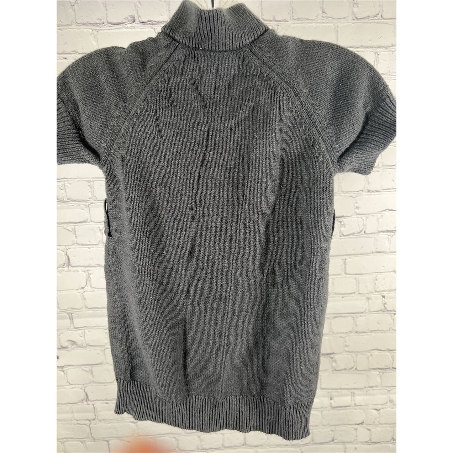 Gymboree Girls Gray Cable Knit Sweater Dress Shiny Buttons Size XS 3-4