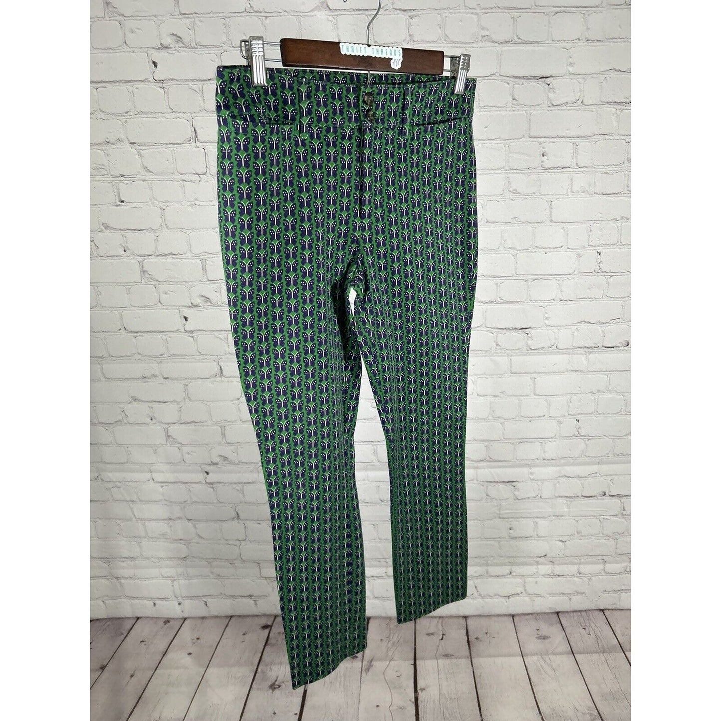 Anthropologie The Essential Slim Trousers Crop Ankle Butterflies 4 (30 x 26)