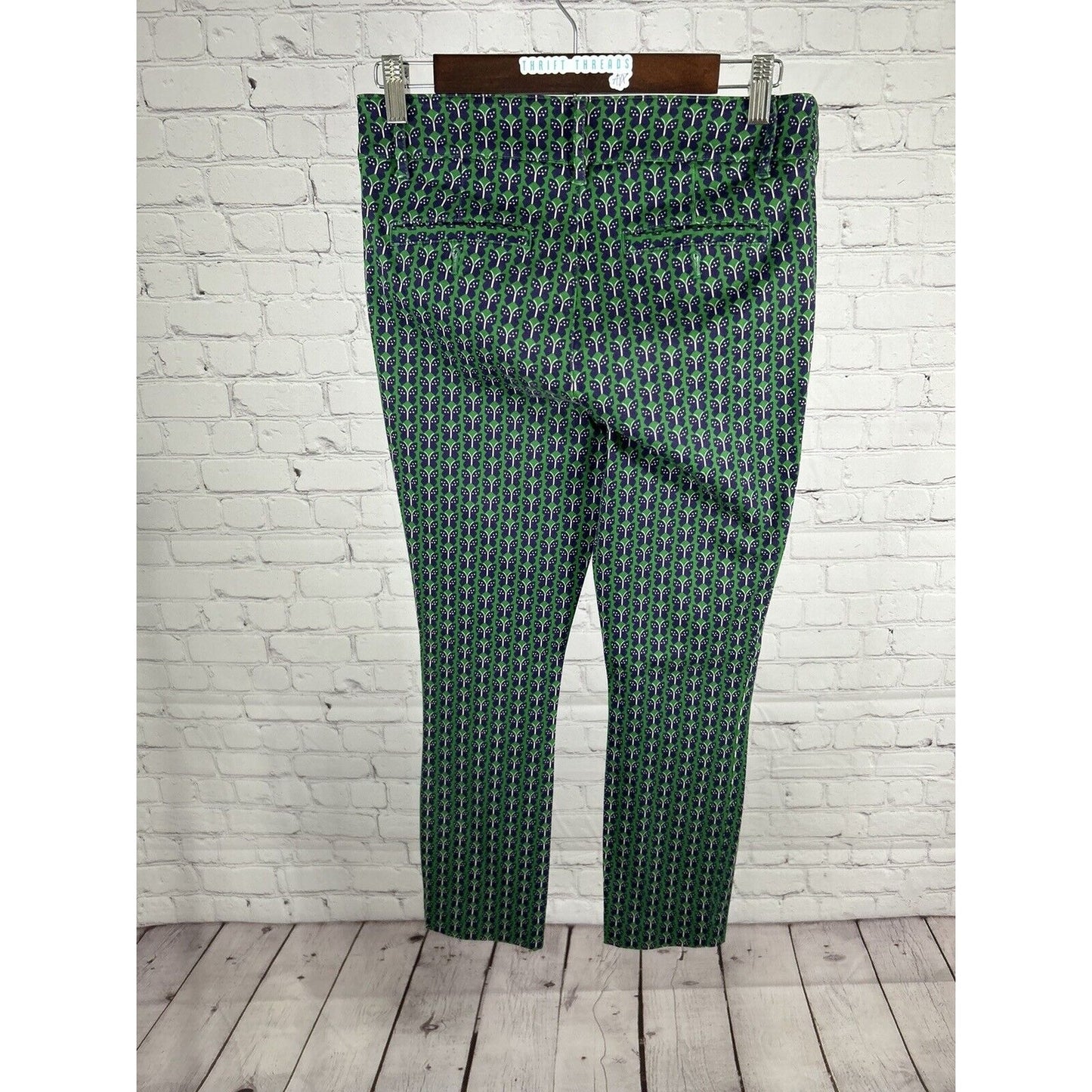 Anthropologie The Essential Slim Trousers Crop Ankle Butterflies 4 (30 x 26)
