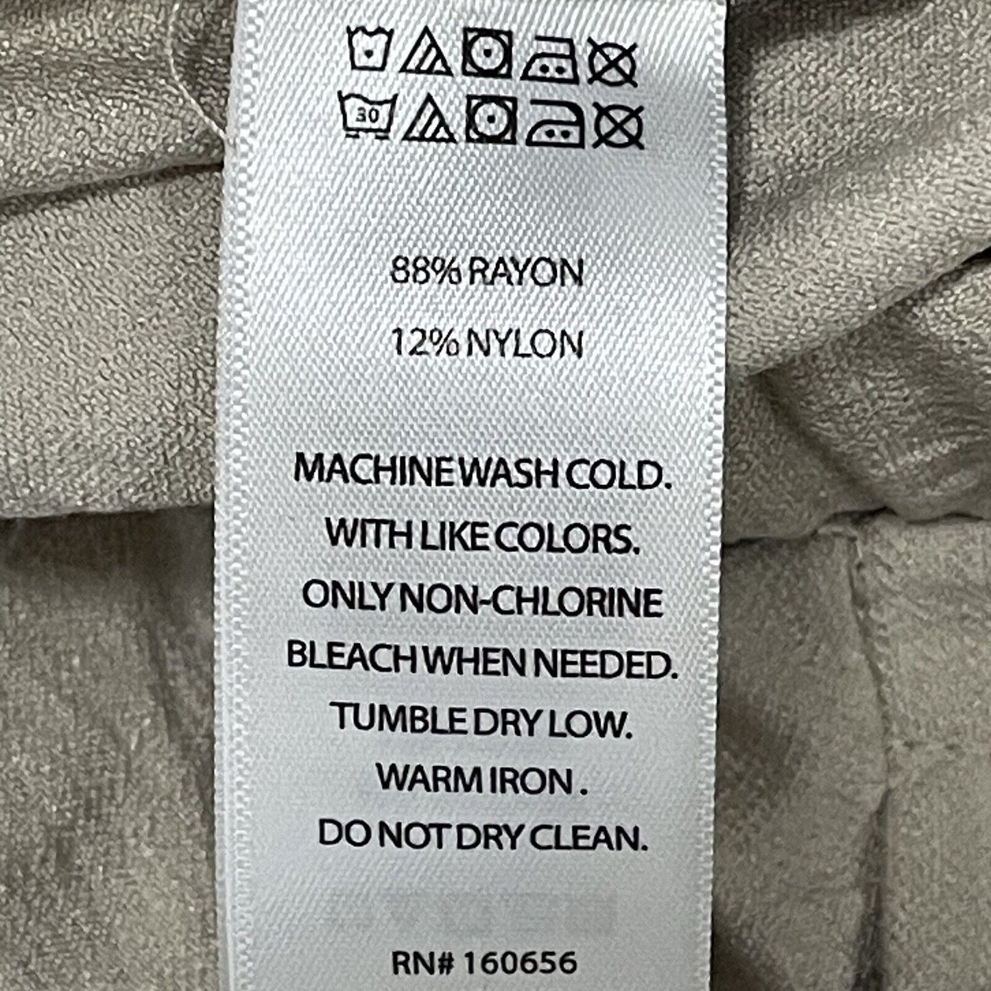 NWT Happily Grey Cream High Rise Lightweight Wide Leg Elastic Size XL (31x30.5)