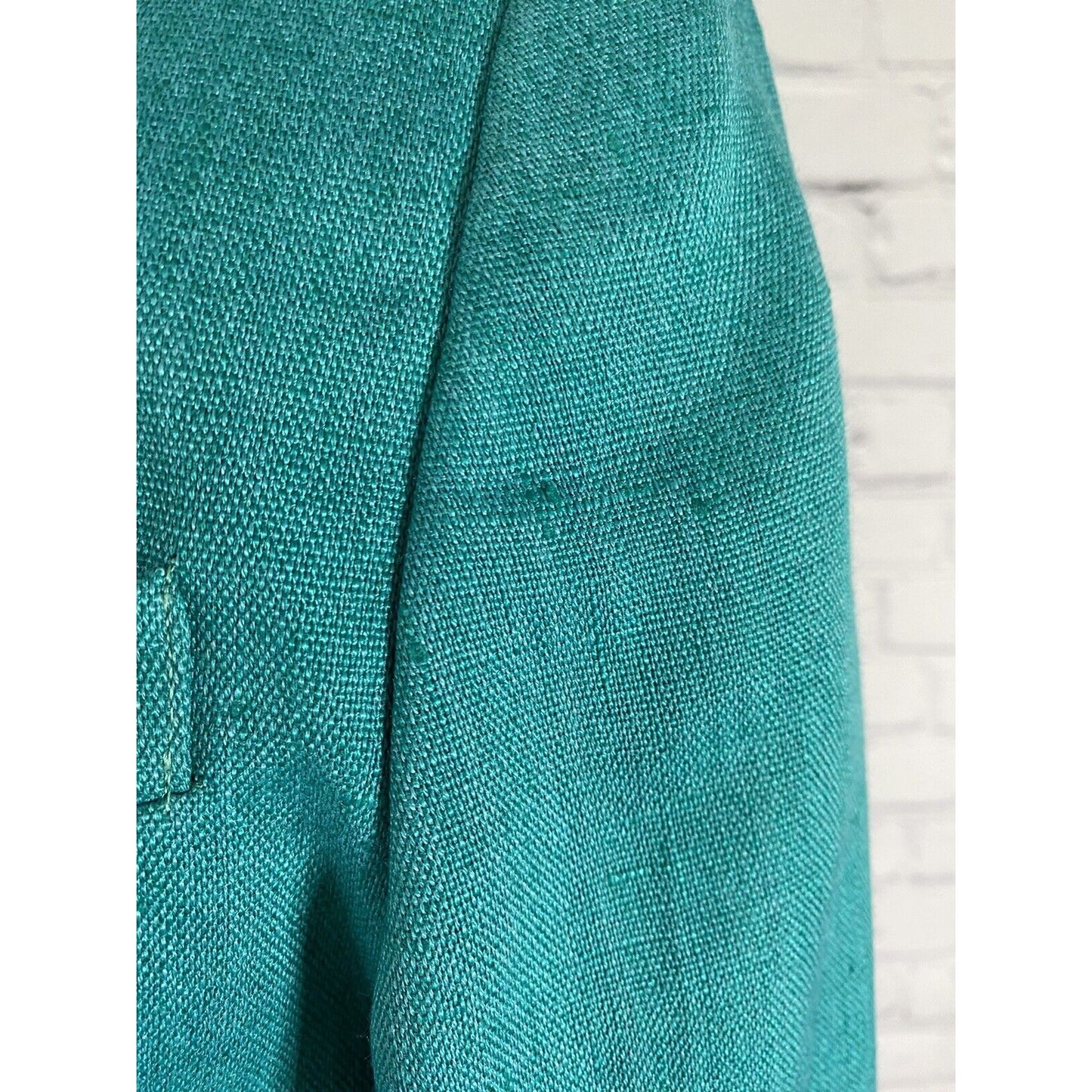 Vintage Jay Jacobs Teal Linen Blend 4 Button Jacket Blazer Pockets Womens 10