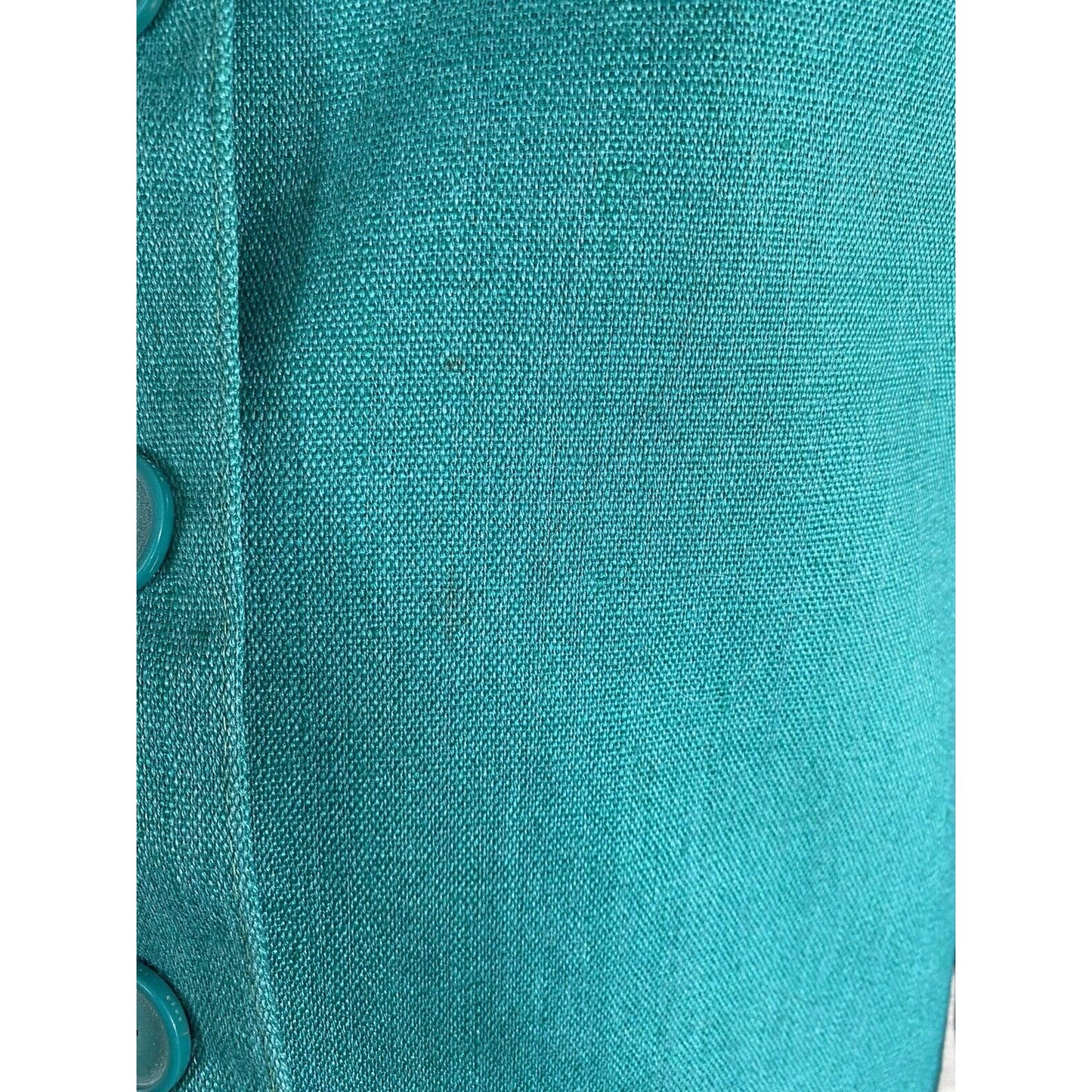 Vintage Jay Jacobs Teal Linen Blend 4 Button Jacket Blazer Pockets Womens 10