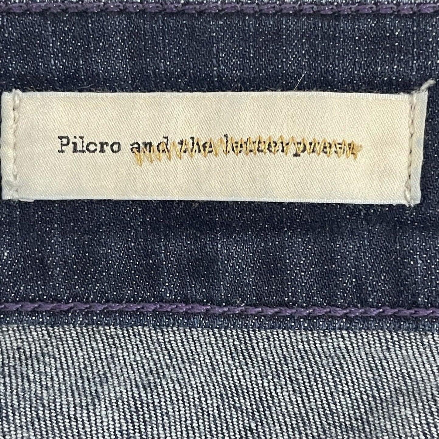 Pilcro & The Letterpress Blue Denim Jeans Flare Med Rise Stretch Size 28 (28x32)