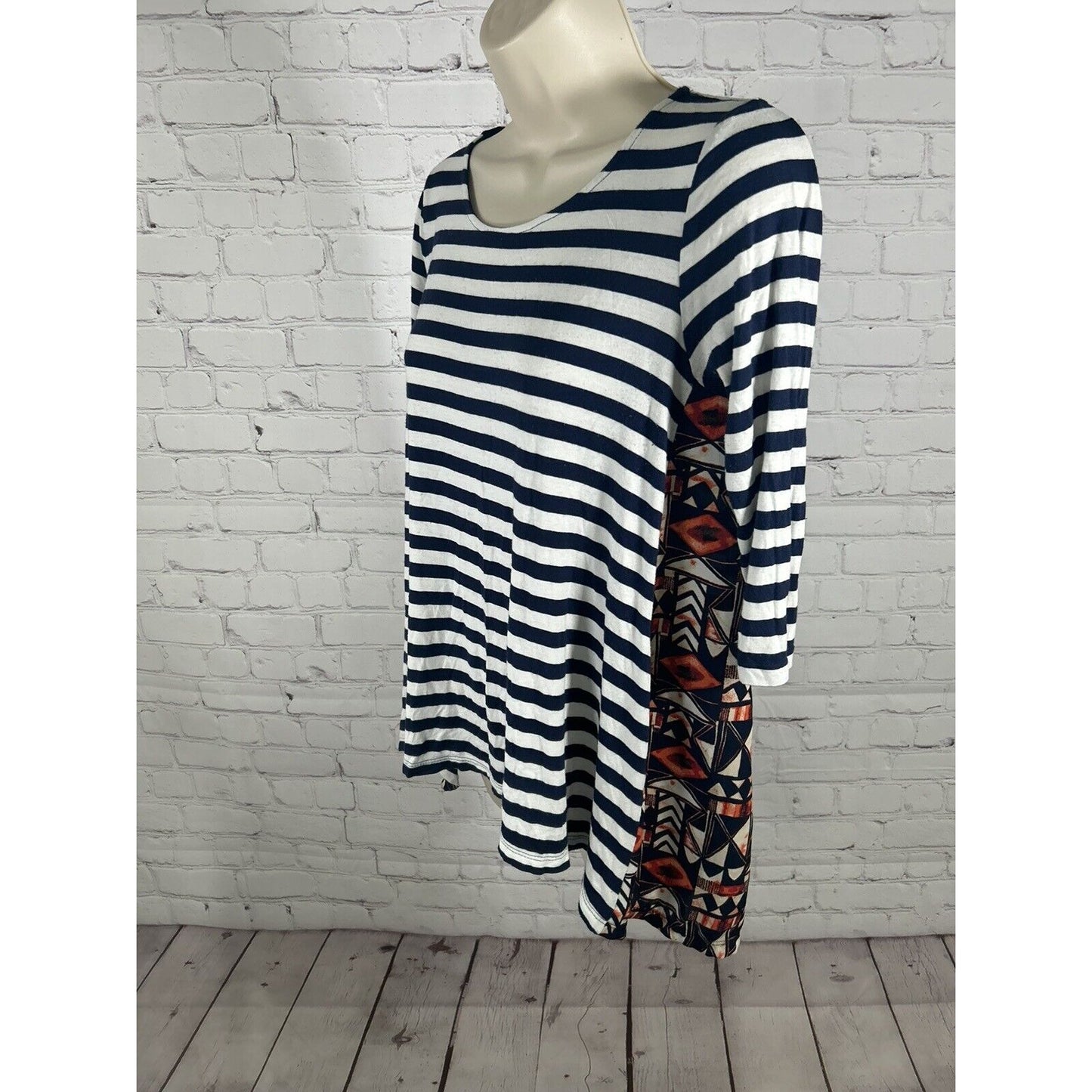 Puella Women’s Navy & White Striped Bat Wing Top Shirt Made In California XS