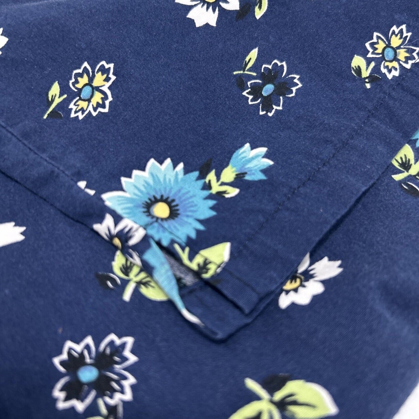 United Colors Of Benetton Blue Cotton Floral Ankle Pant Italy Size XS (26X22.5)