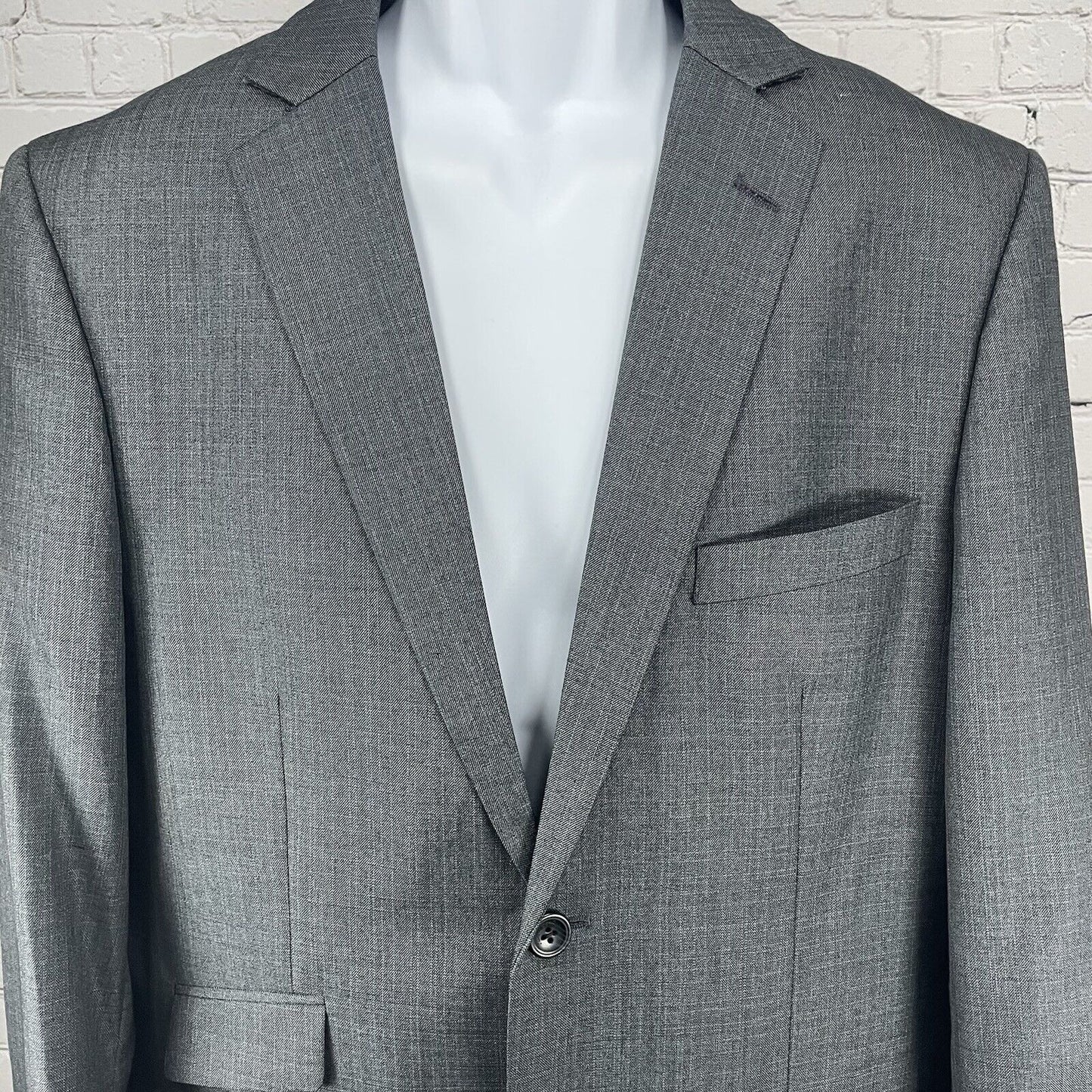 Marc Ecko Single Breast 2 Button Gray Glen Check Double Vent Sport Coat Size 40R
