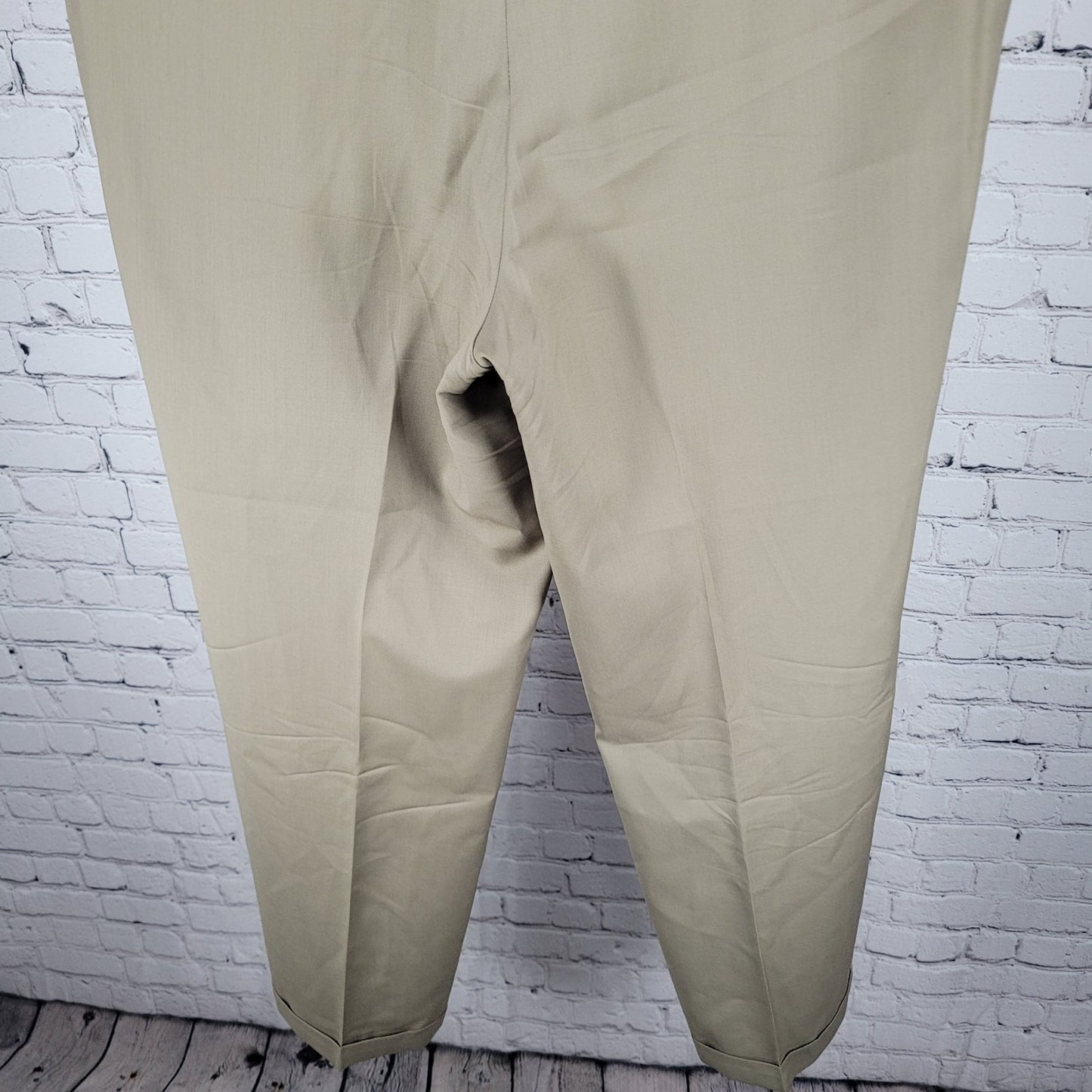 Jack Victor Prossimo Khaki 100% Italian Wool Pleated Dress Pants Size 37 (37x30)