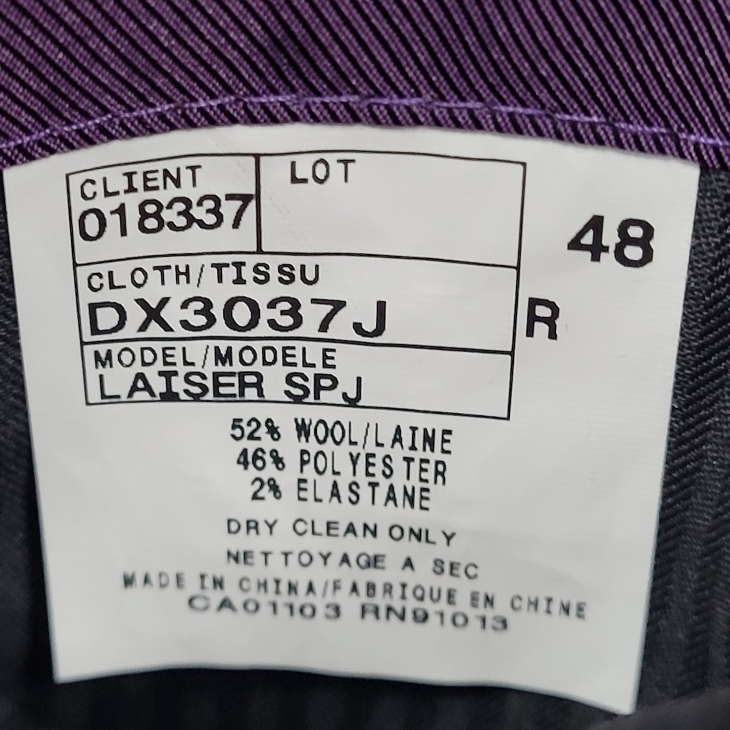 JV Jack Victor Grey Lasier SPJ Wool Blend Relfex Stretch Blazer Sport Coat 48R