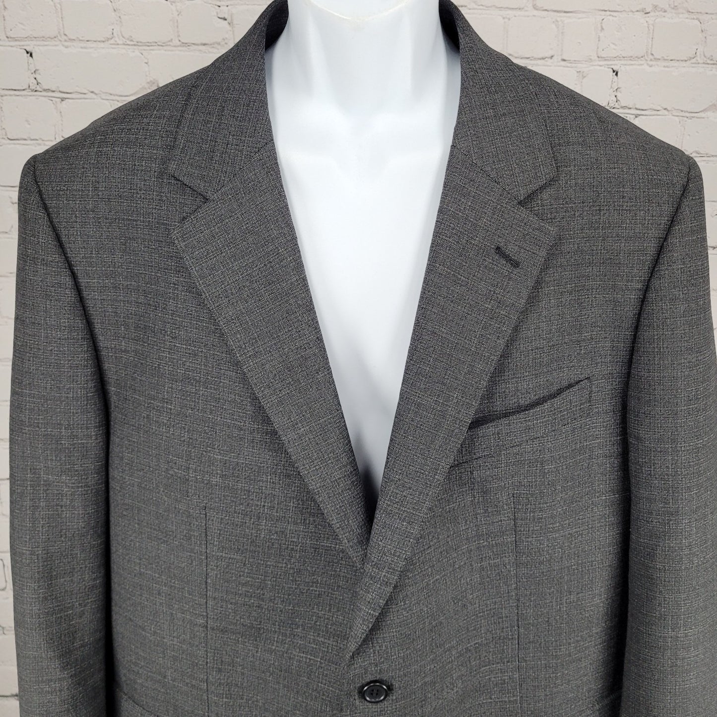 JV Jack Victor Grey Lasier SPJ Wool Blend Relfex Stretch Blazer Sport Coat 48R