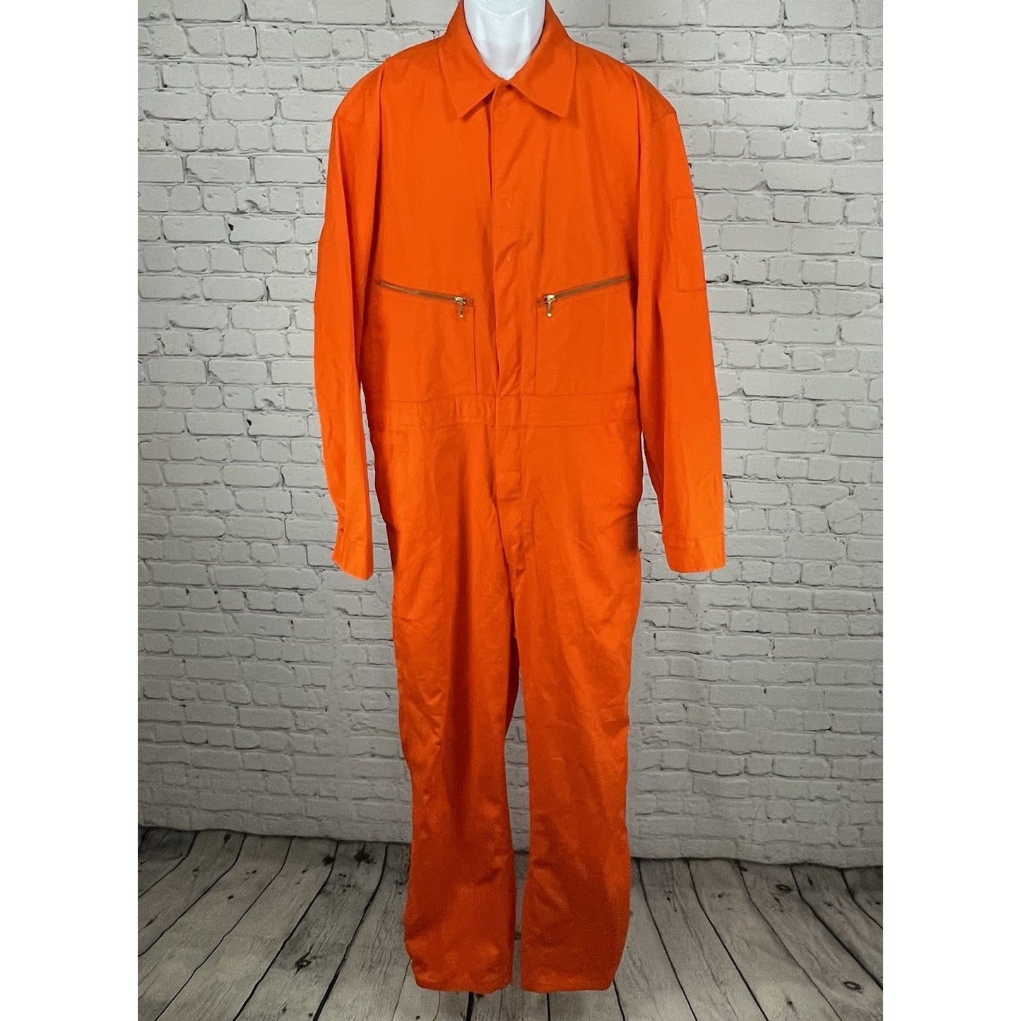 Walls Master Made Orange 100% Cotton Zip Uniform Workwear High Vis Coveralls 44R