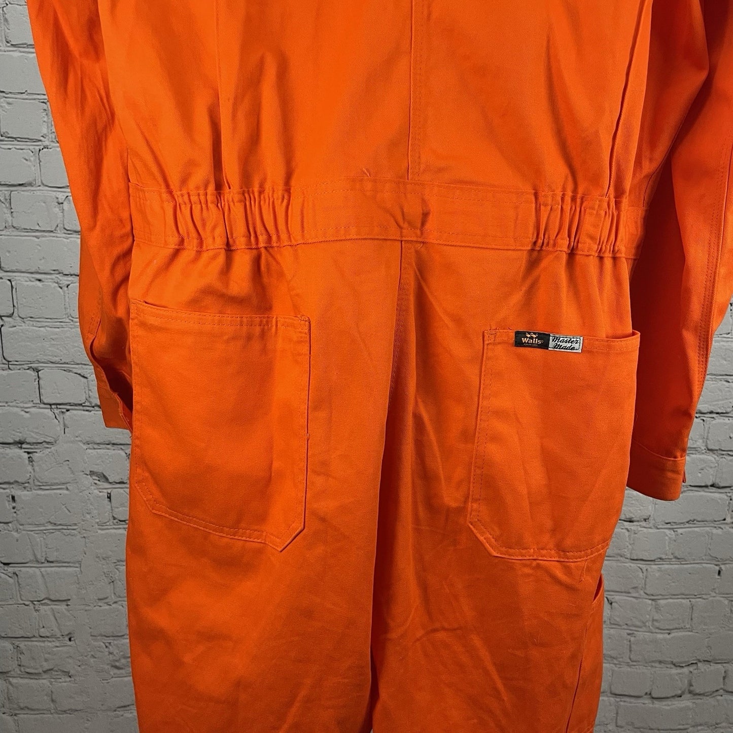 Walls Master Made Orange 100% Cotton Zip Uniform Workwear High Vis Coveralls 44R