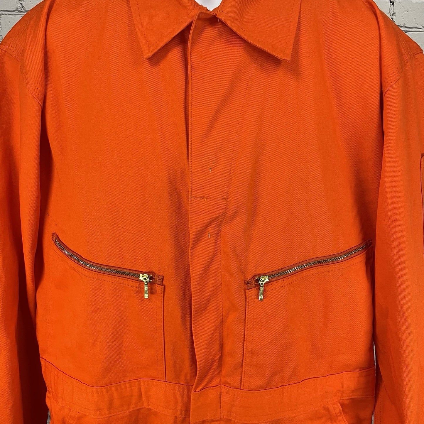 Walls Master Made Orange 100% Cotton Zip Uniform Workwear High Vis Coveralls 44R