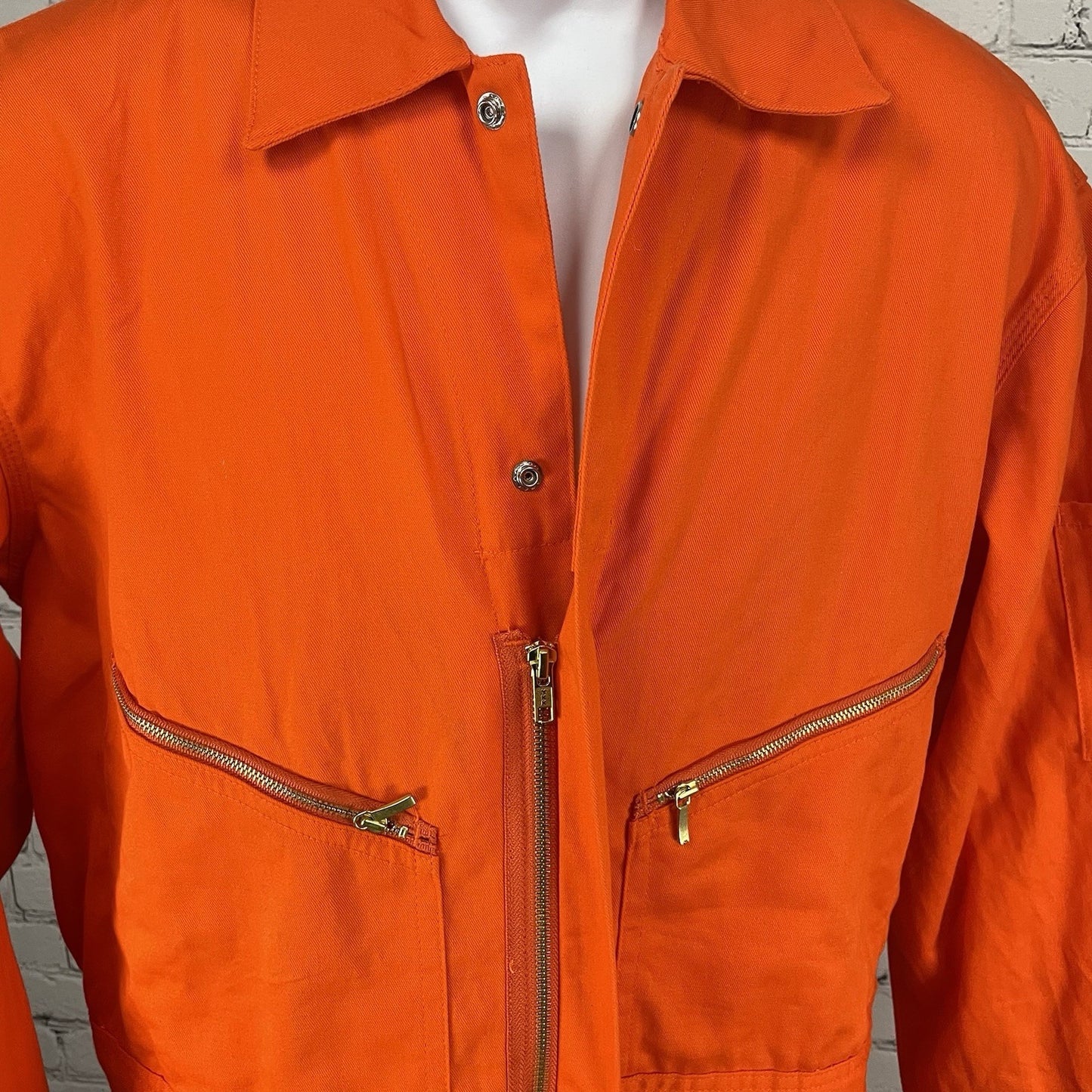 Walls Master Made Orange 100% Cotton Zip Uniform Workwear High Vis Coveralls 44R