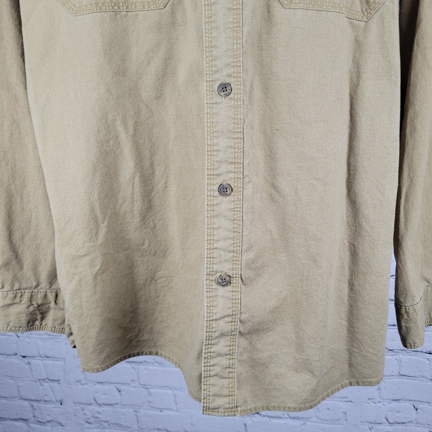 RedHead Brand Co Tan Cotton Button Up Long Sleeve Outdoor Shirt Size Large L