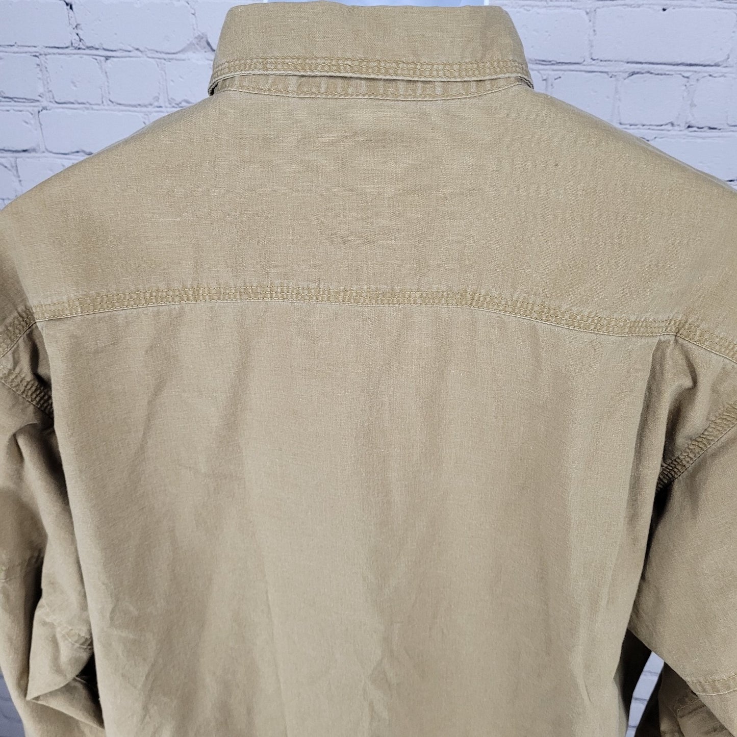 RedHead Brand Co Tan Cotton Button Up Long Sleeve Outdoor Shirt Size Large L