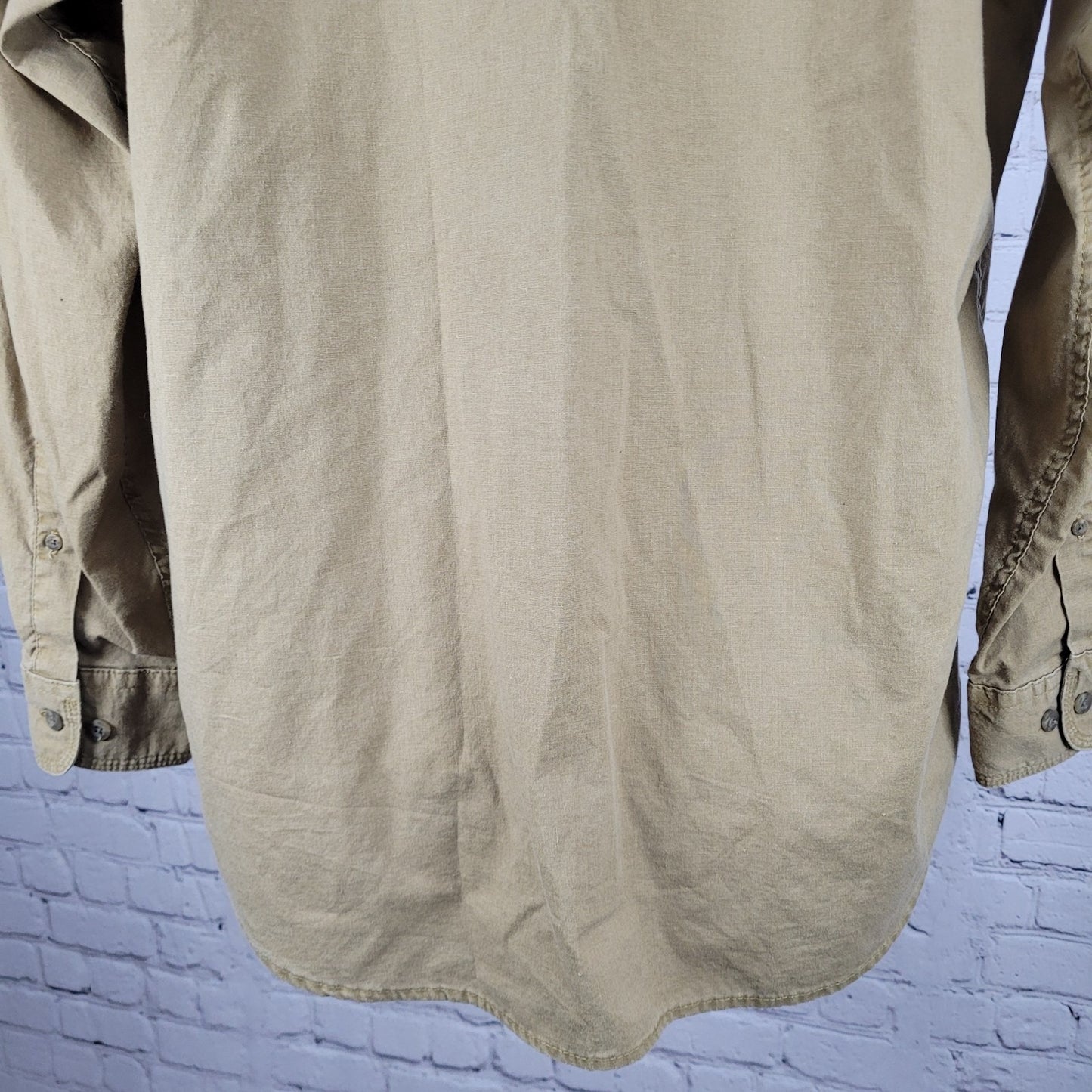 RedHead Brand Co Tan Cotton Button Up Long Sleeve Outdoor Shirt Size Large L