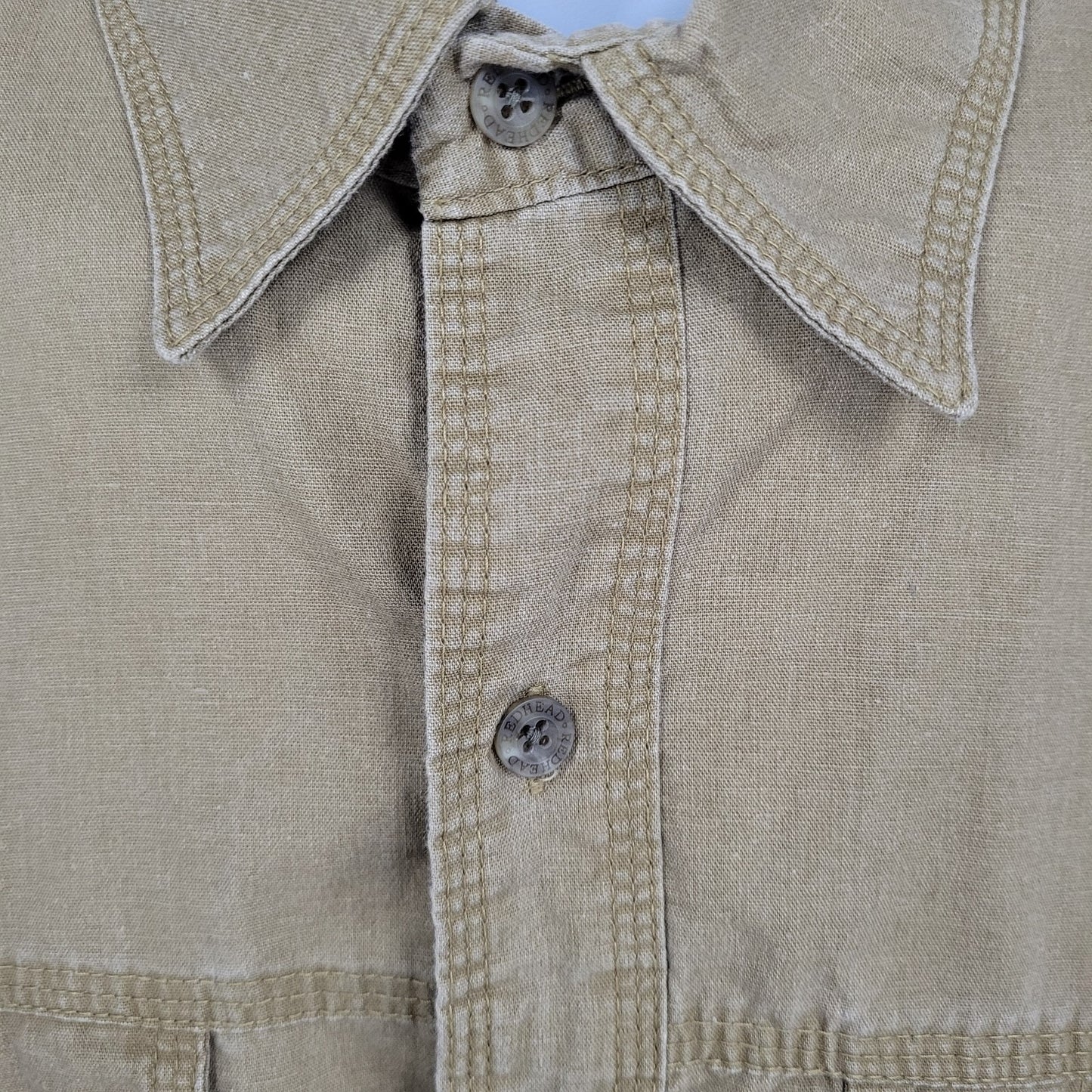 RedHead Brand Co Tan Cotton Button Up Long Sleeve Outdoor Shirt Size Large L