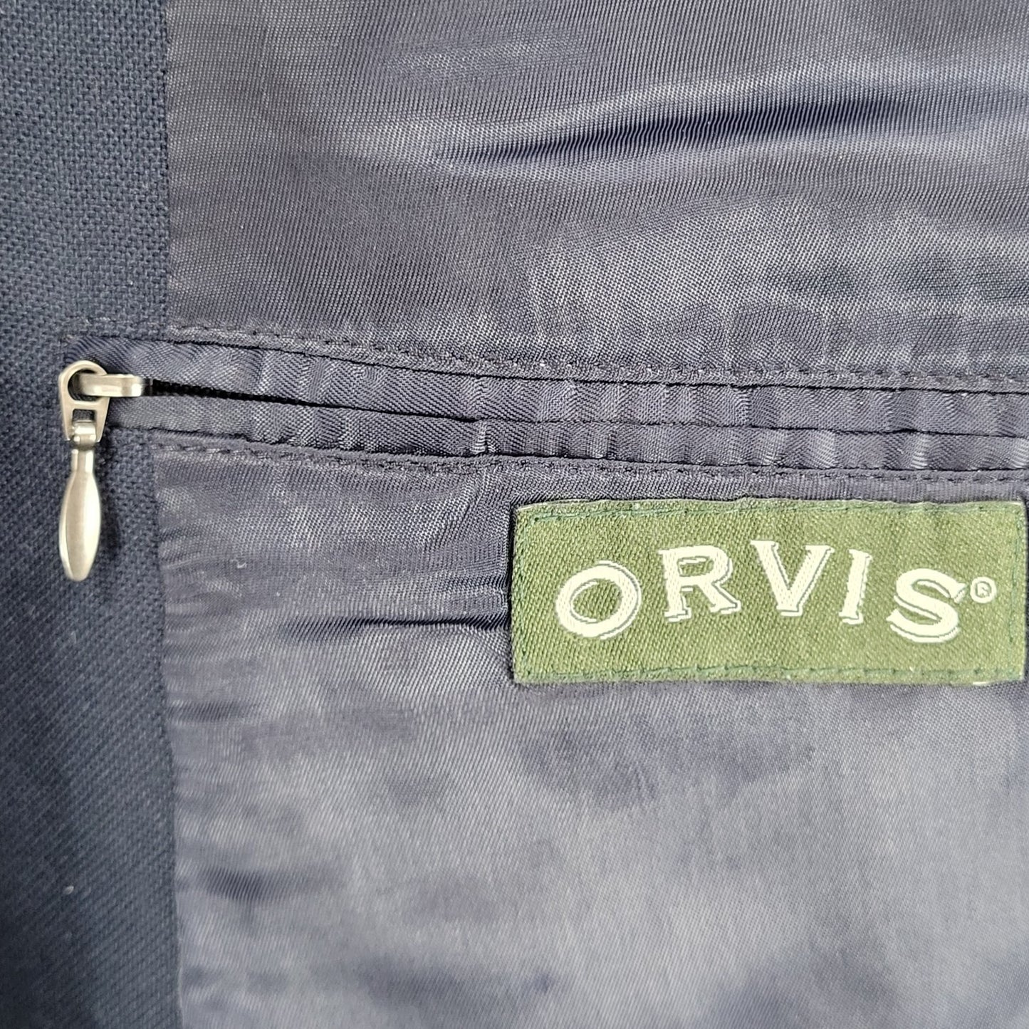 VTG Orvis Navy Wool Blend 3 Gold Button Vented Notch Blazer USA Made Size 44L