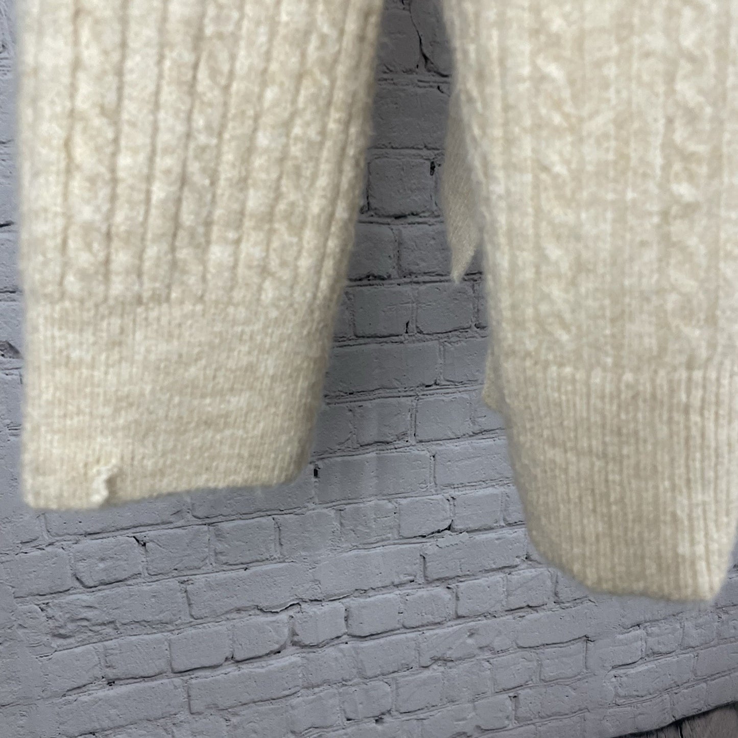 Zara Beige Knit Oversized Boxy Pullover Side Slits Sweater Size Large L
