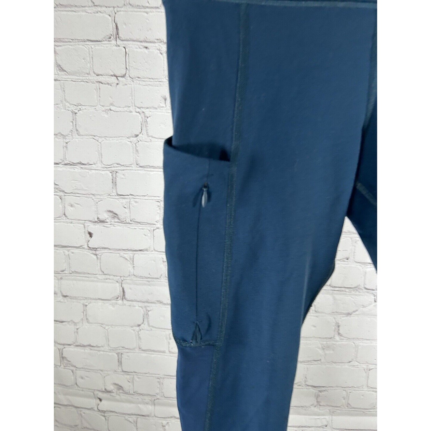 Athleta All In Deep Teal Cropped Workout Stash Pocket Athletic Leggings S