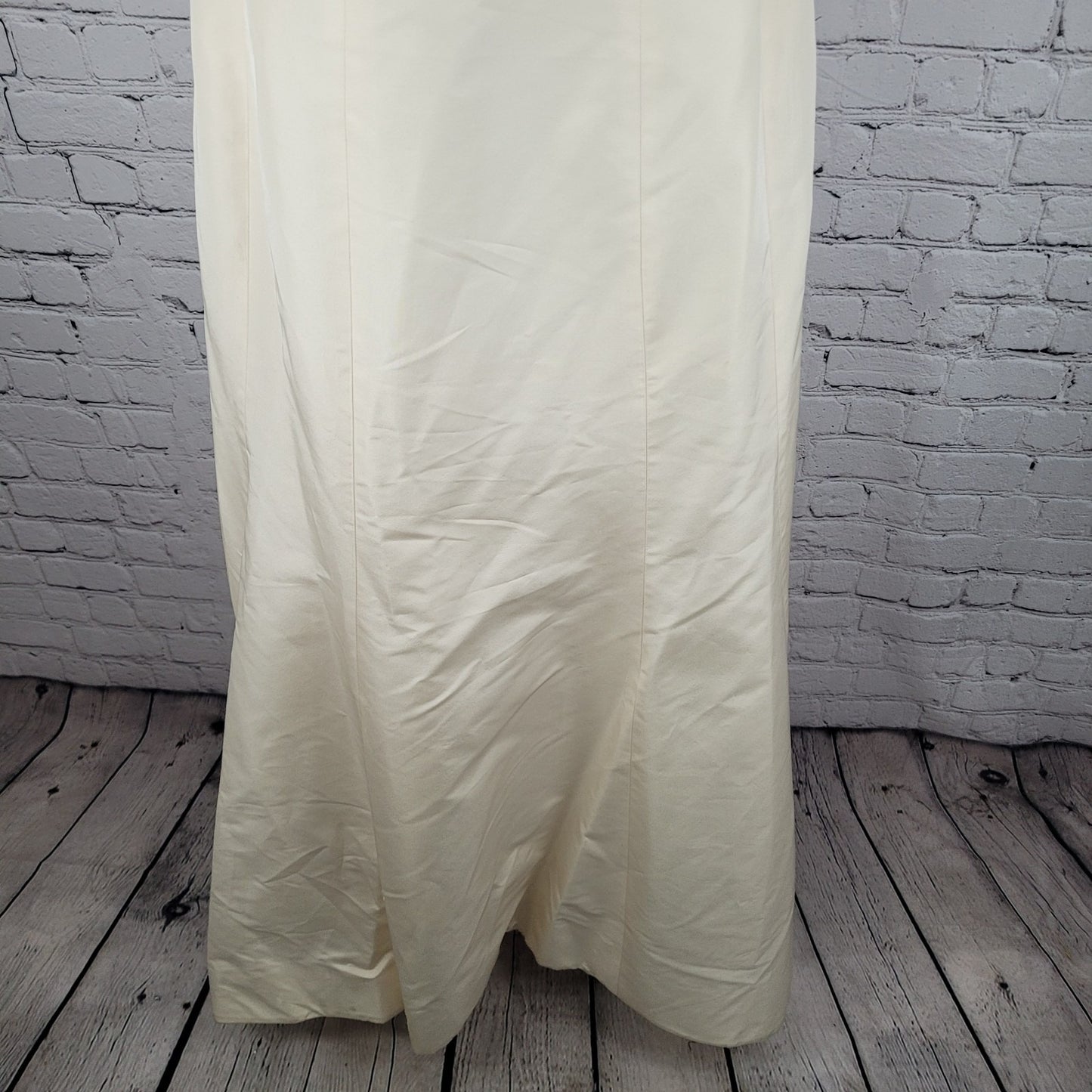 Ann Taylor Ivory Silk Embellished Empire Waist Wedding Dress Gown 10 *defects