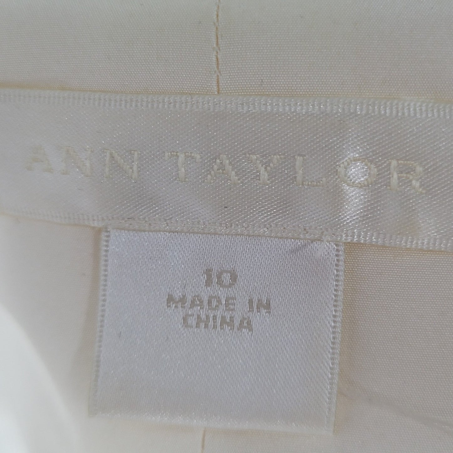 Ann Taylor Ivory Silk Embellished Empire Waist Wedding Dress Gown 10 *defects