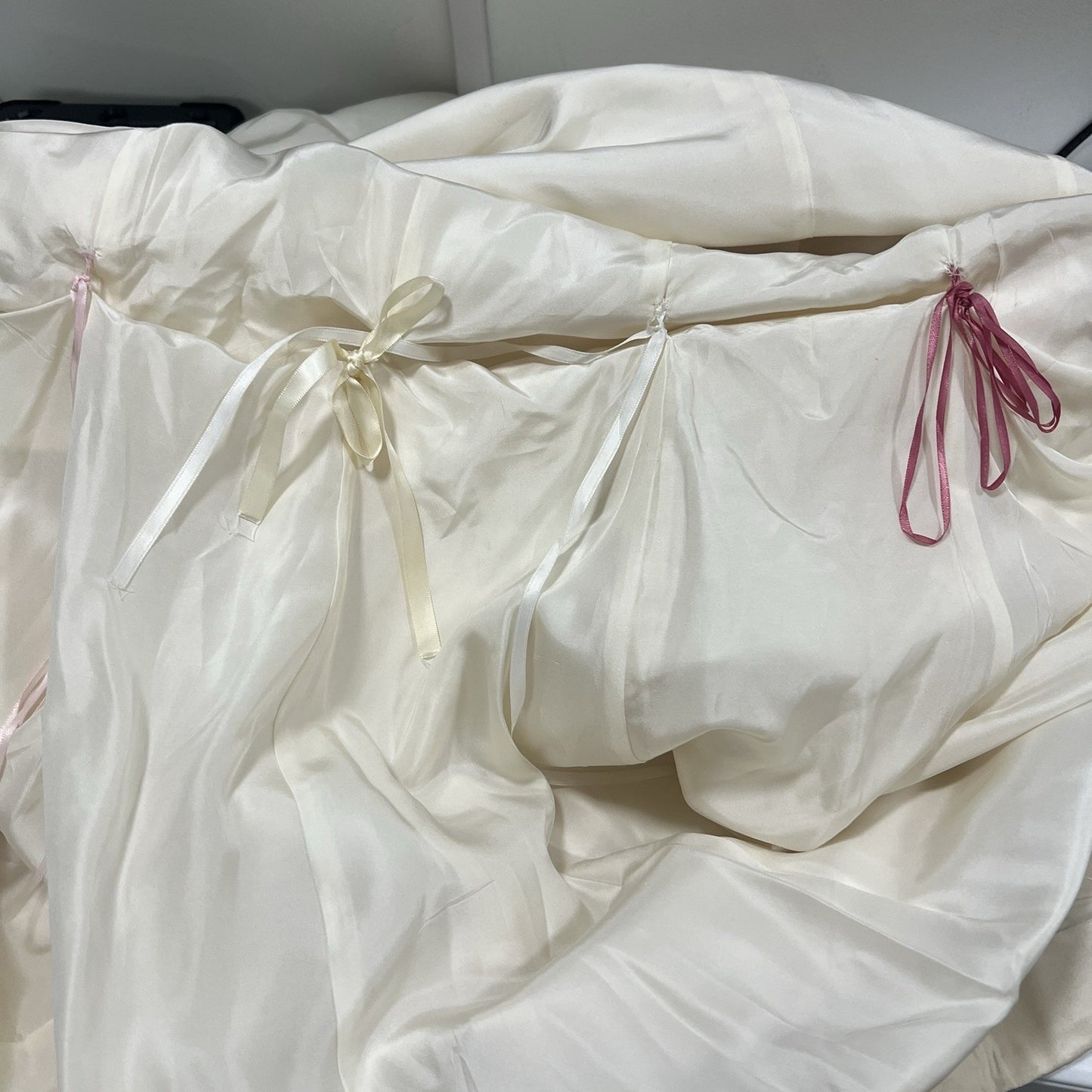 Ann Taylor Ivory Silk Embellished Empire Waist Wedding Dress Gown 10 *defects