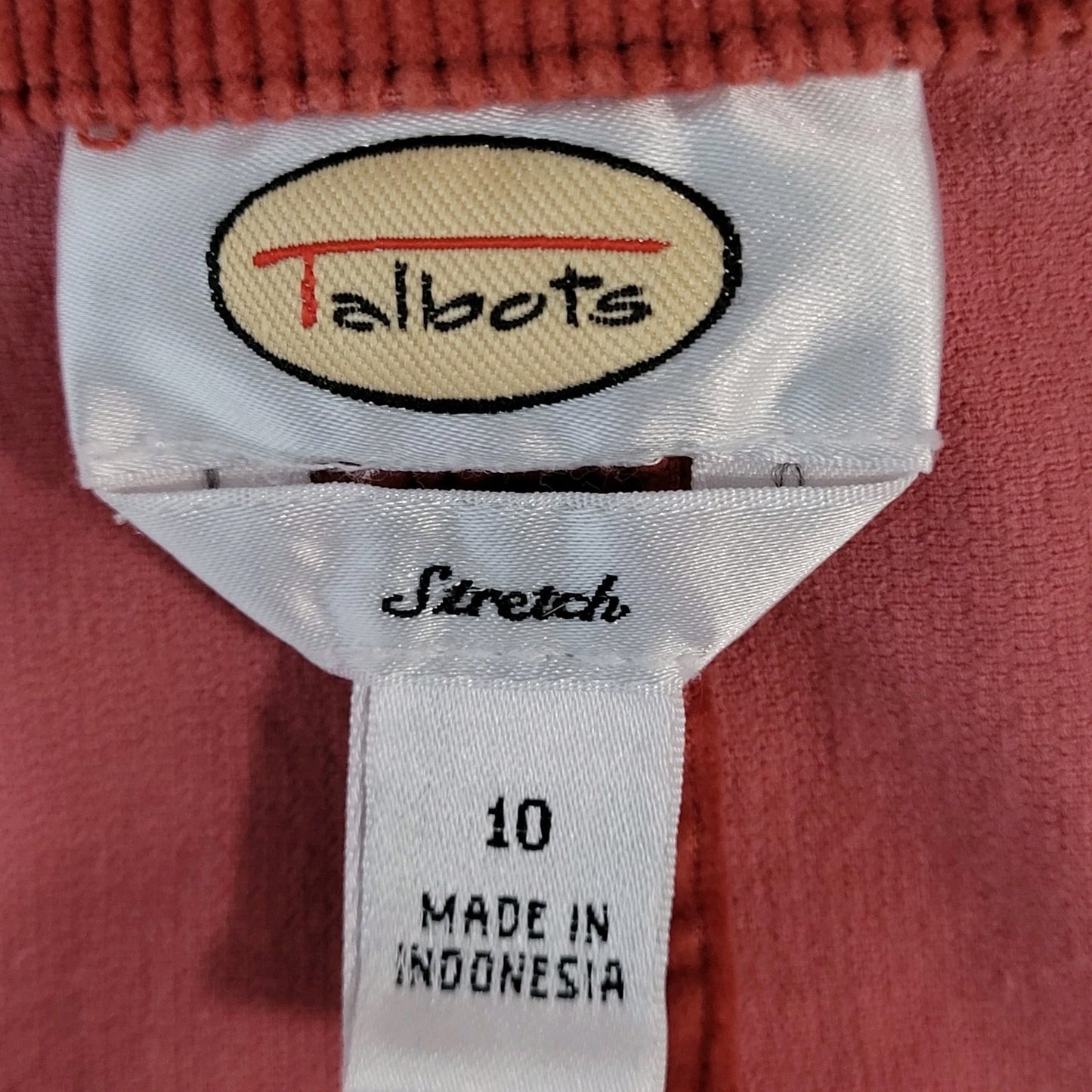 Talbots Orange 100% Cotton Corduroy Stretch Buttoned Unlined Jacket Size 10