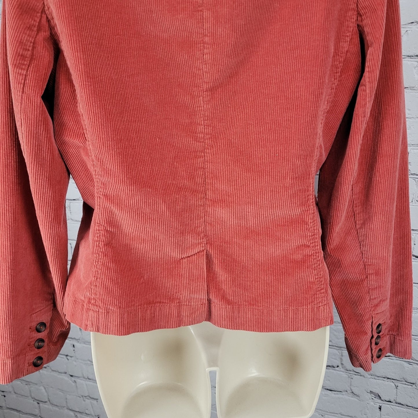 Talbots Orange 100% Cotton Corduroy Stretch Buttoned Unlined Jacket Size 10