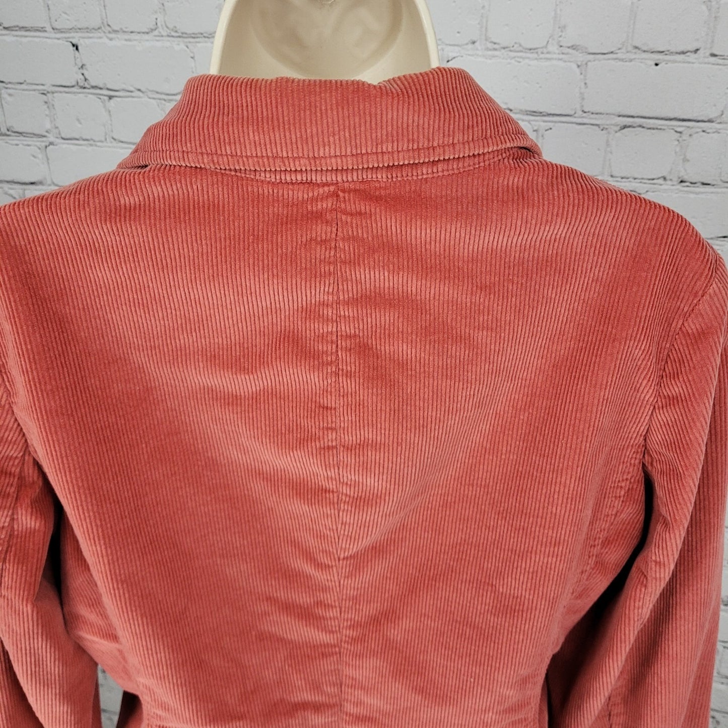 Talbots Orange 100% Cotton Corduroy Stretch Buttoned Unlined Jacket Size 10