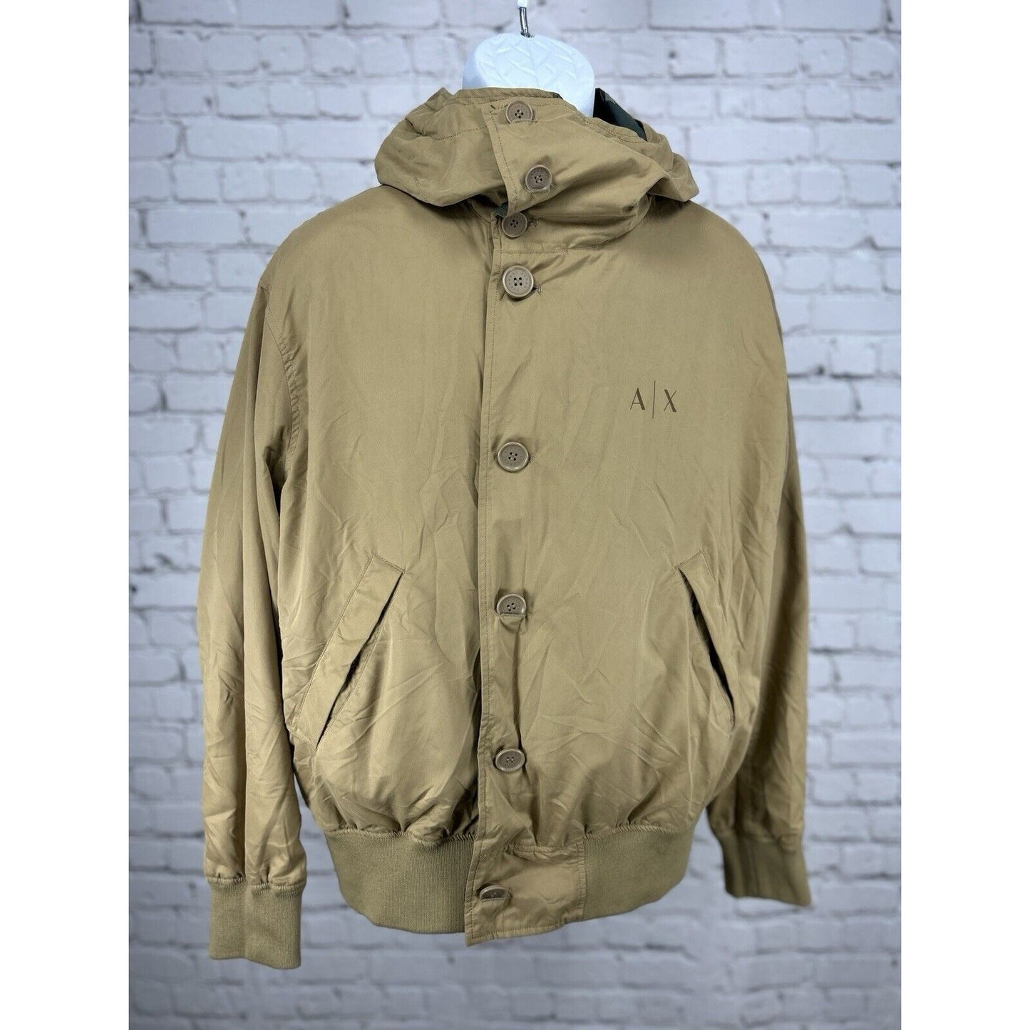 Armani Exchange Camo Reversible Adjustable Zip Windbreaker Jacket Size Medium M