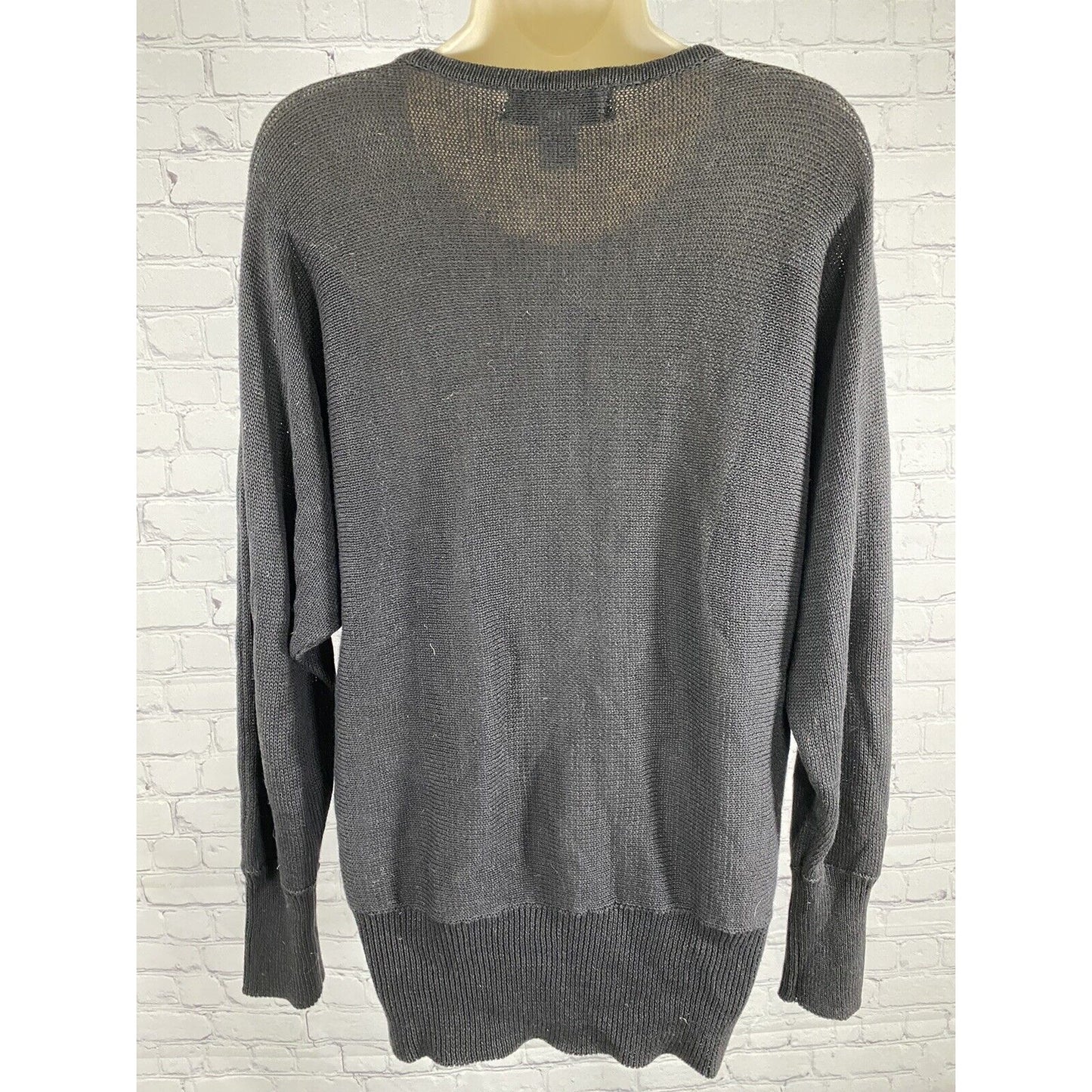 VTG Victoria Harbour Black Dolman Sleeve Black Gold Beaded Sequined Sweater M