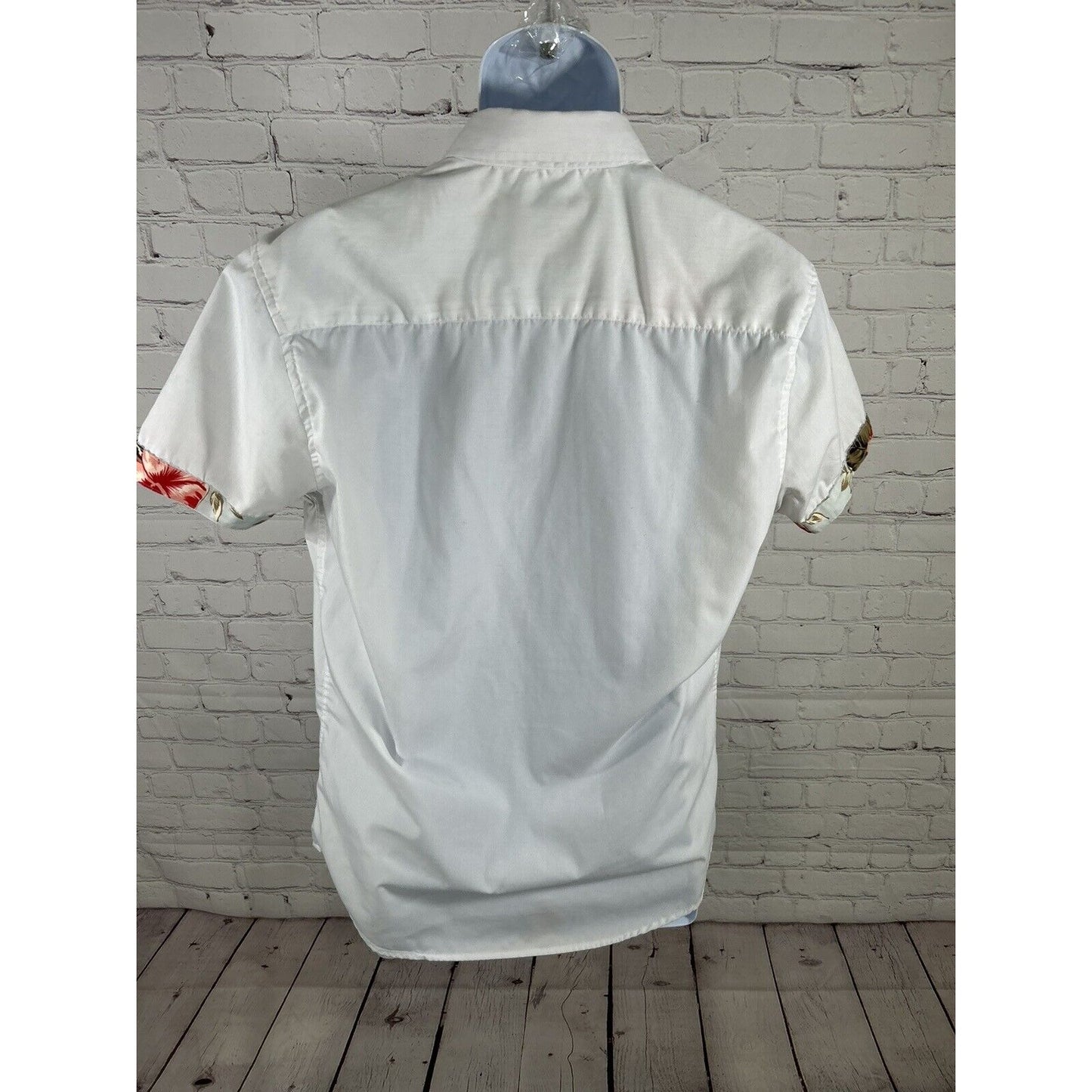 Craft + Flow Voyage White Hawaiian Tropical Button Up Short Sleeve Shirt Men’s M
