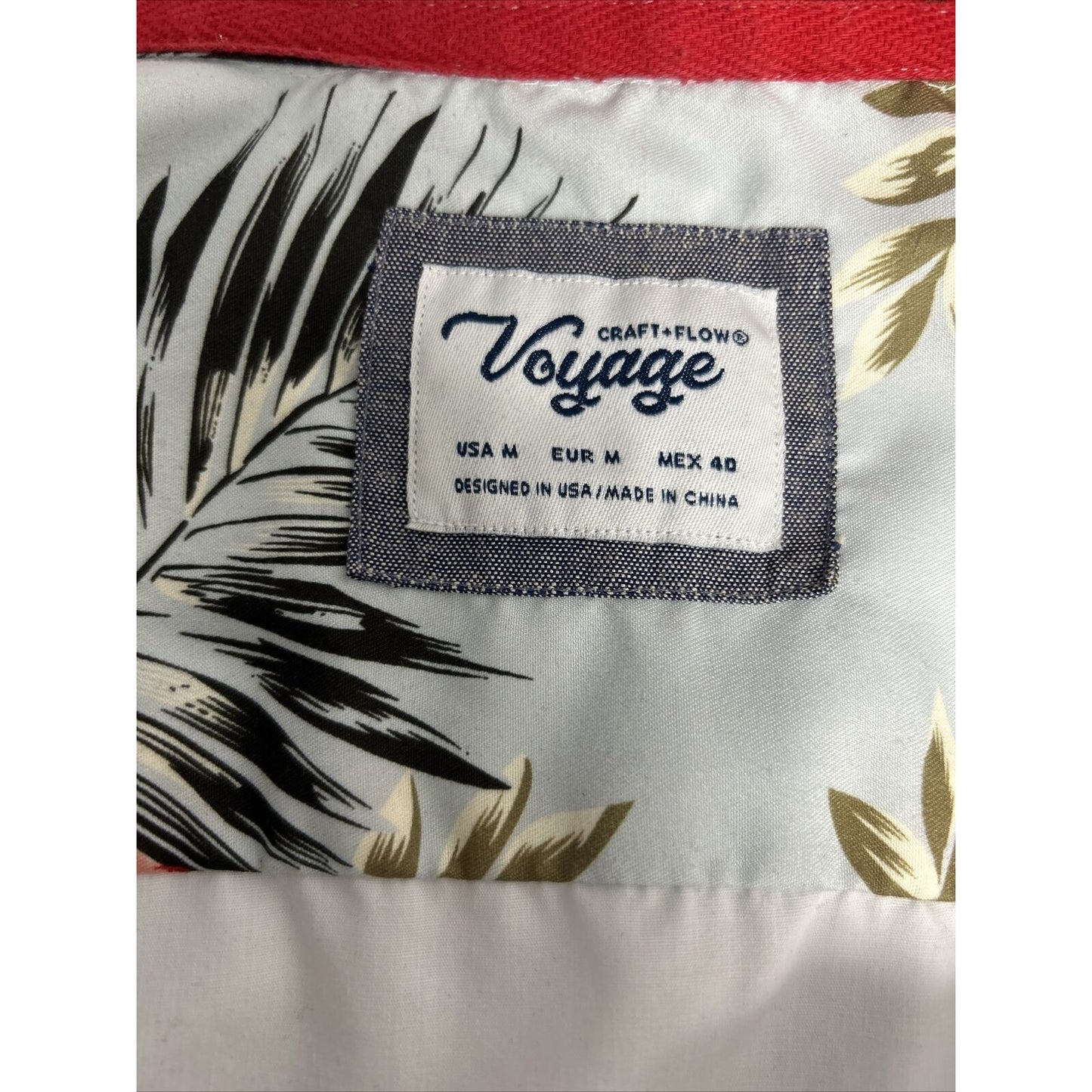 Craft + Flow Voyage White Hawaiian Tropical Button Up Short Sleeve Shirt Men’s M