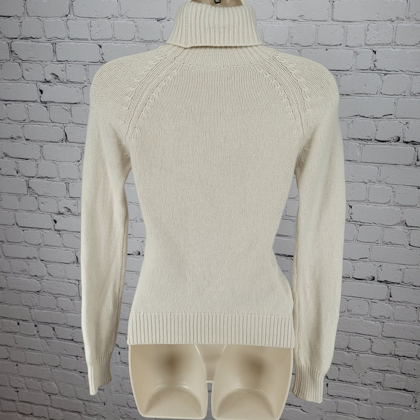 PRADA Beige Cashmere Wool Turtleneck Sweater Italy Made Size 42 US Medium M