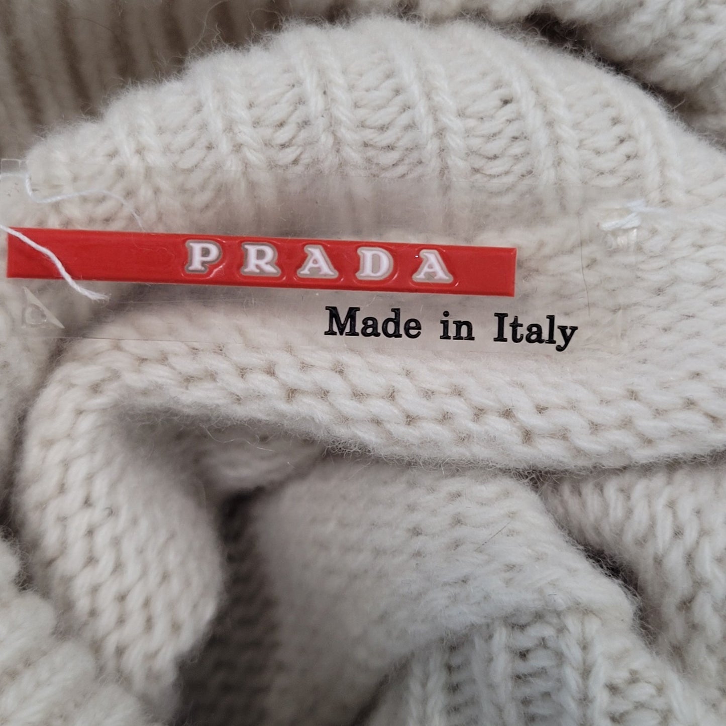 PRADA Beige Cashmere Wool Turtleneck Sweater Italy Made Size 42 US Medium M