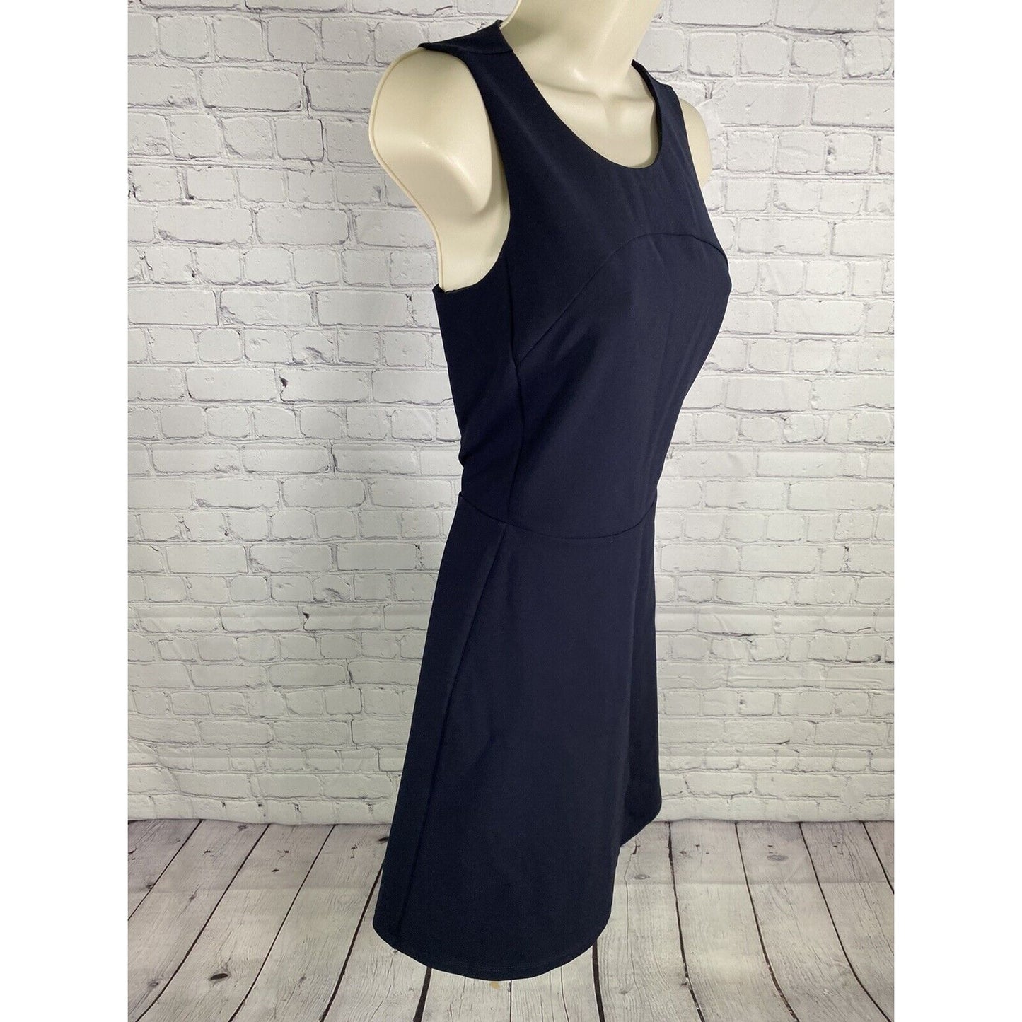 Madewell Navy Blue Lined Sleeveless Knee Length Back Zip Dress 8