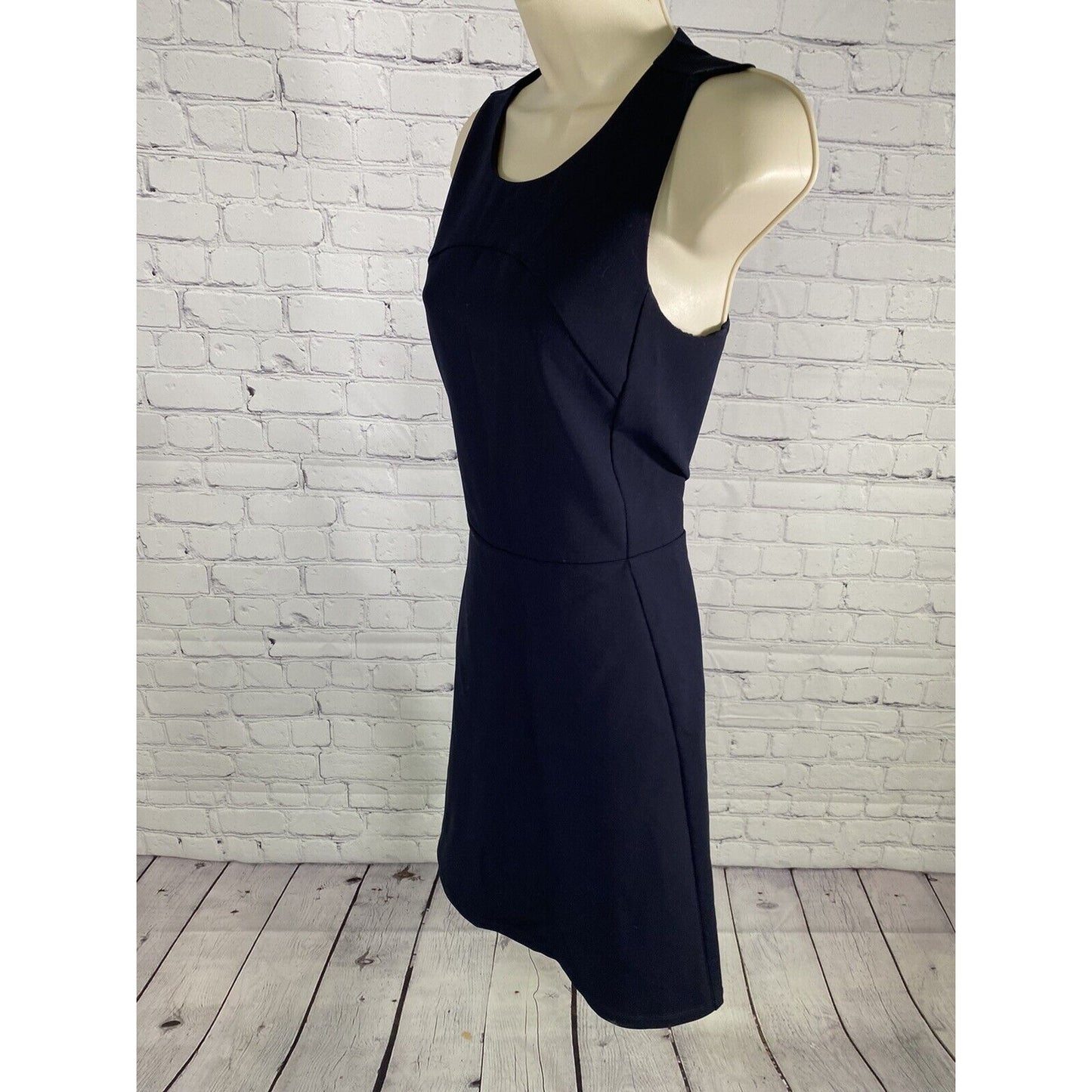 Madewell Navy Blue Lined Sleeveless Knee Length Back Zip Dress 8