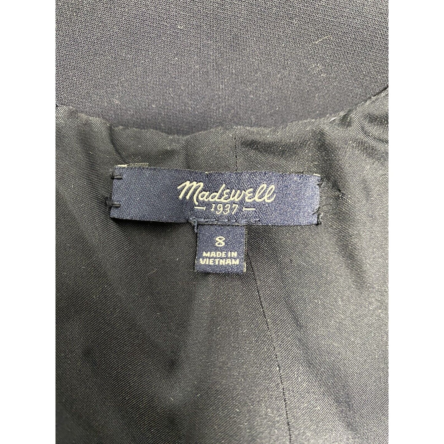 Madewell Navy Blue Lined Sleeveless Knee Length Back Zip Dress 8