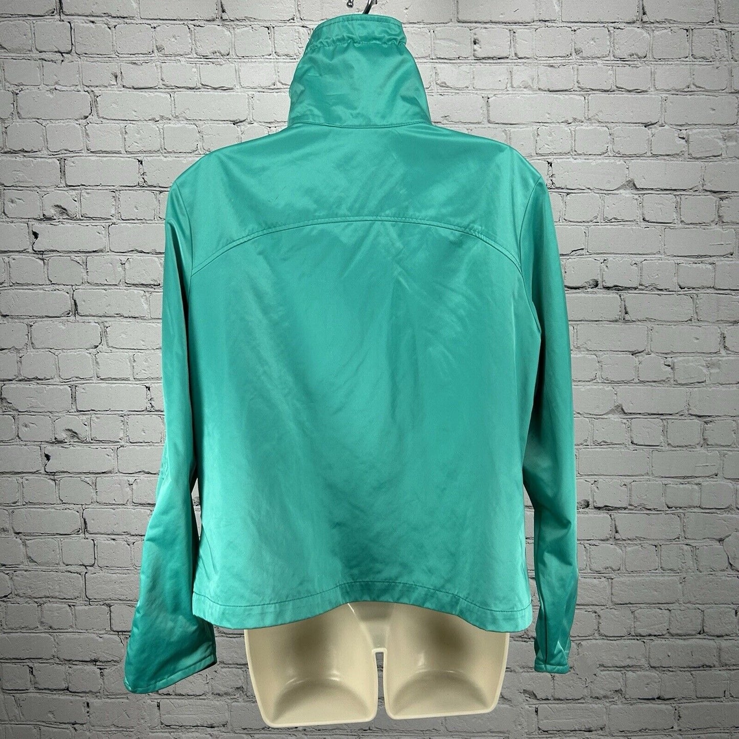 Chicos Collection Bright Green Full Zip High Neck Windbreaker Jacket Size Small