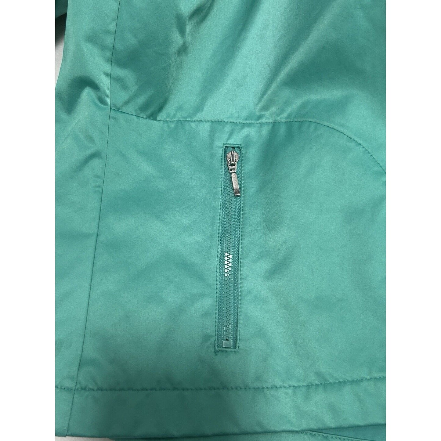 Chicos Collection Bright Green Full Zip High Neck Windbreaker Jacket Size Small
